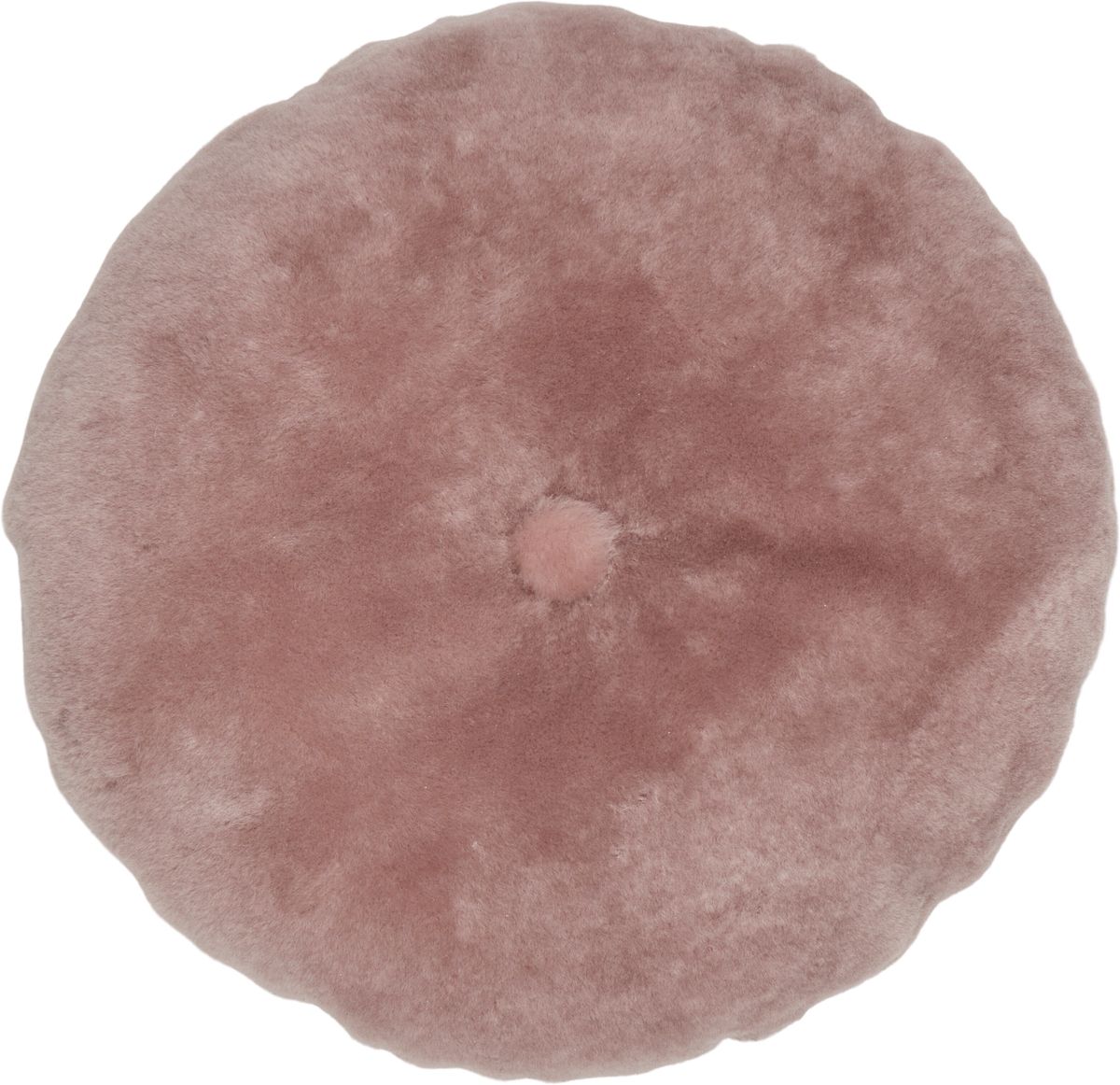 Lammeskinnspute | Mokkasin | Dobbeltsidig | Ø45 cm