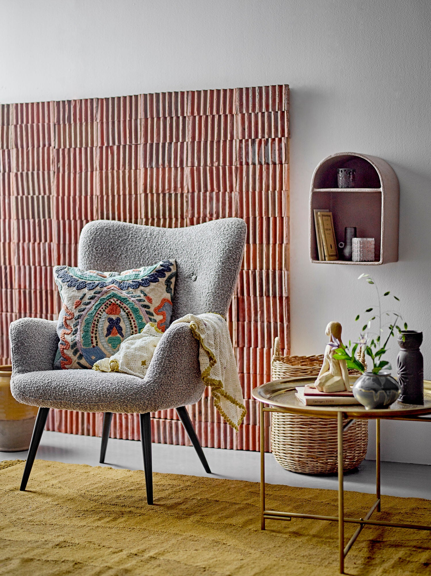 Bloomingville rovigo plaid, natur, bomull