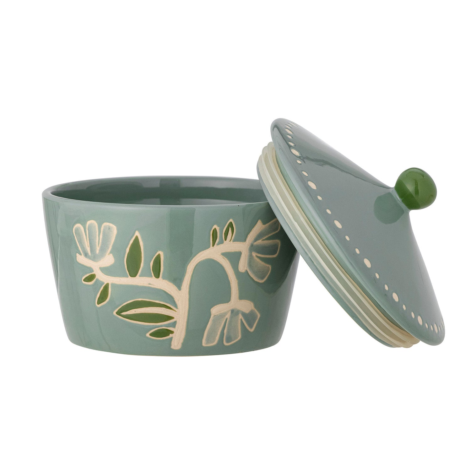 Creative Collection Tanger Jar m/lokk, grønt, steingods
