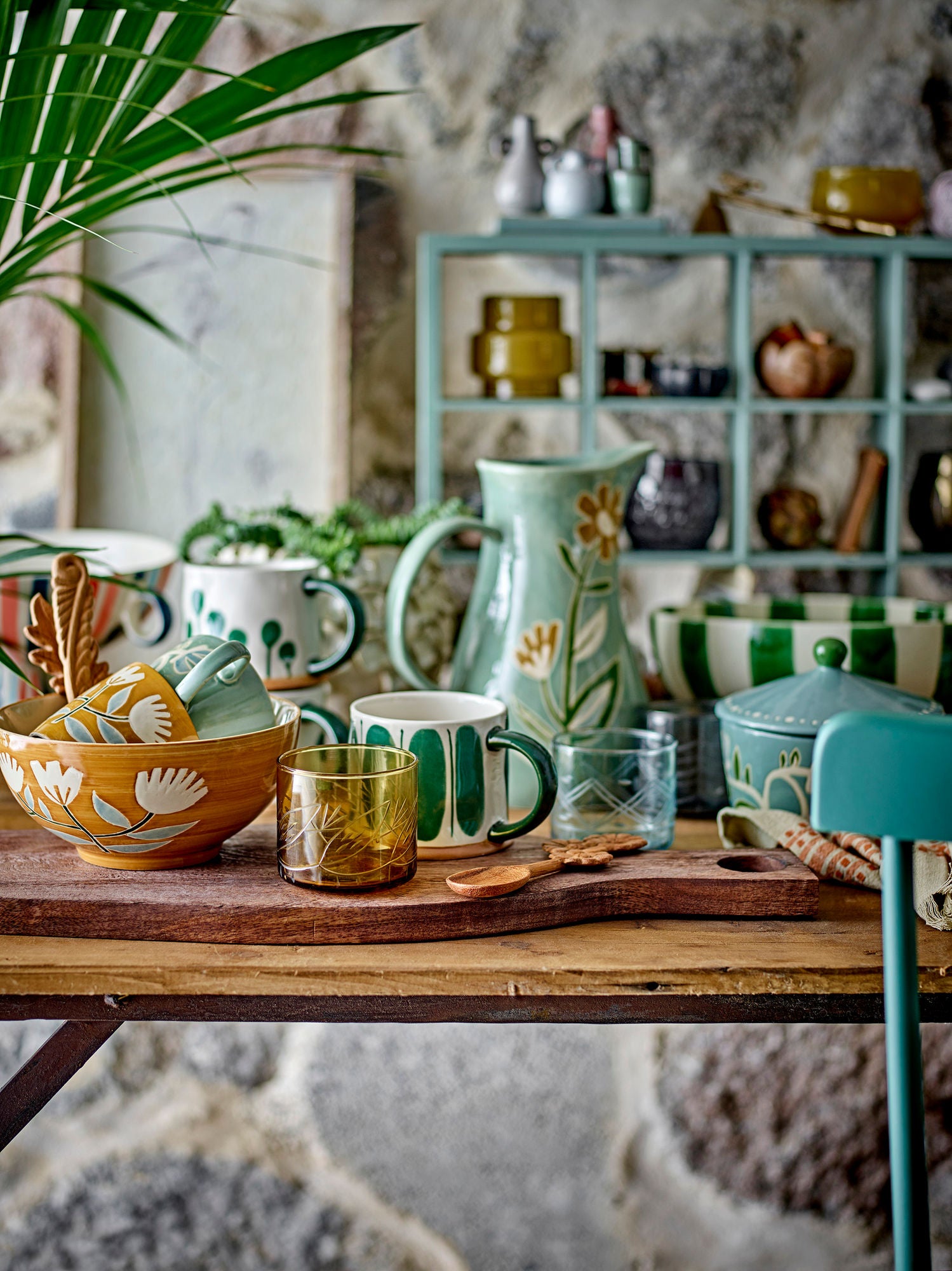 Creative Collection Linora krus, grønt, steingods