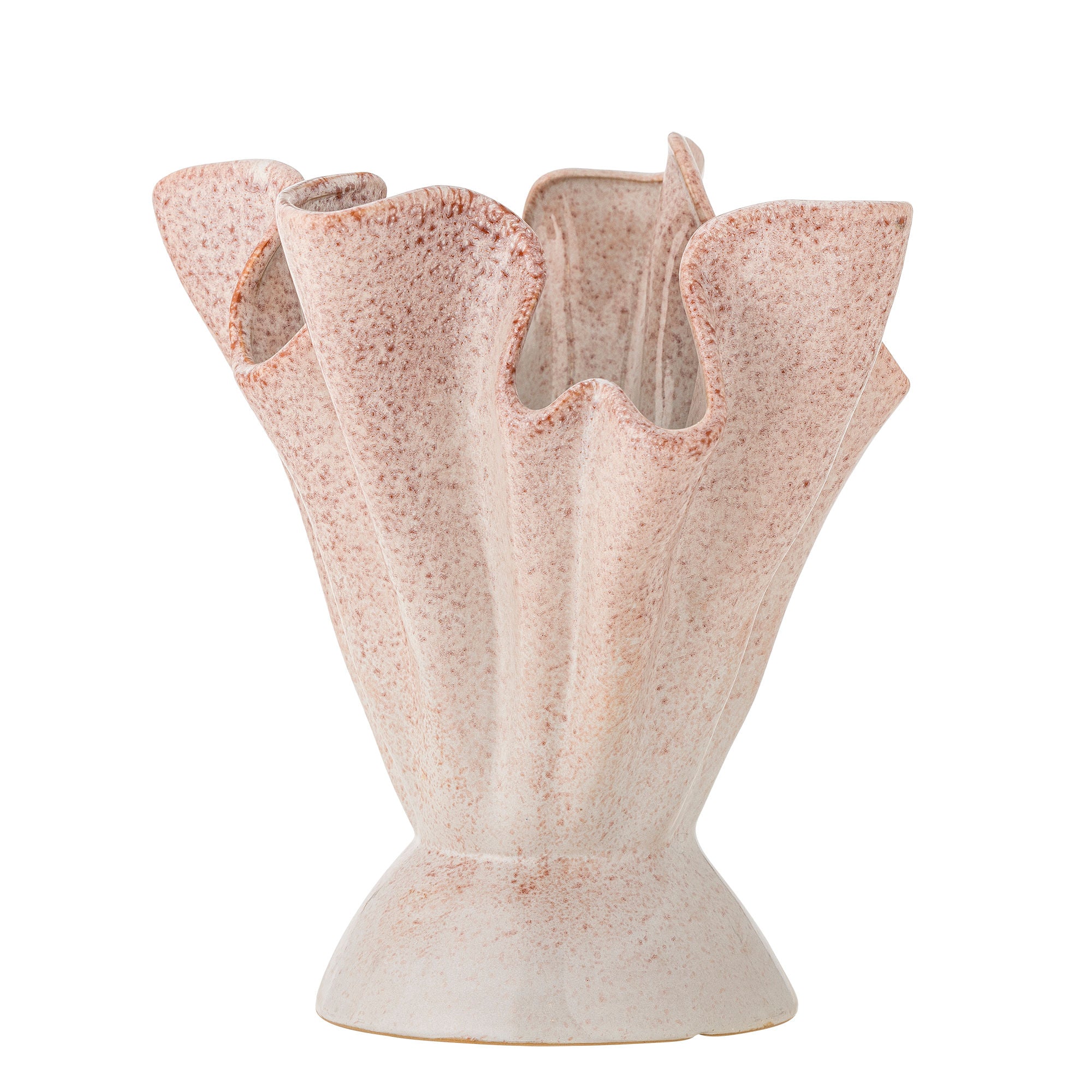 Bloomingville Plier Vase, Rosa, steingods