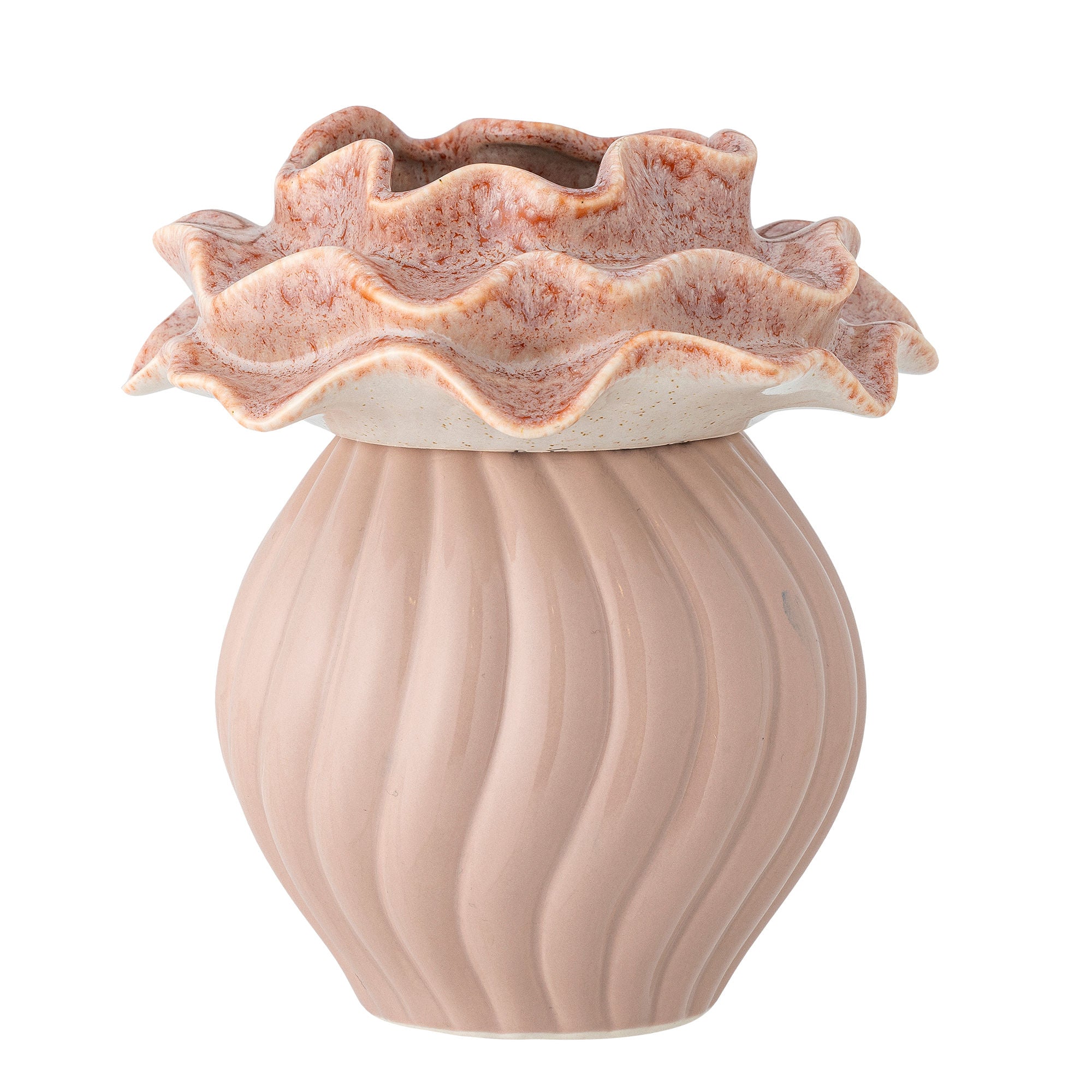 Bloomingville Petalia Vase, Rosa, steingods