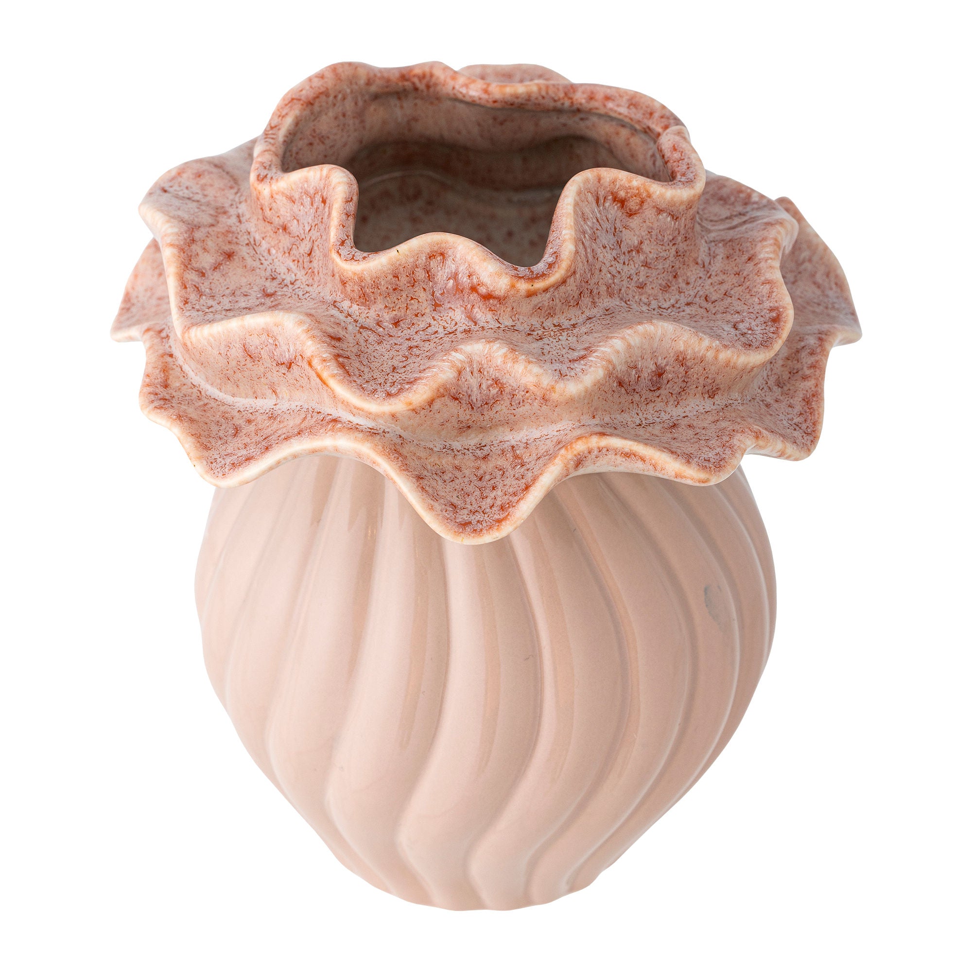 Bloomingville Petalia Vase, Rosa, steingods