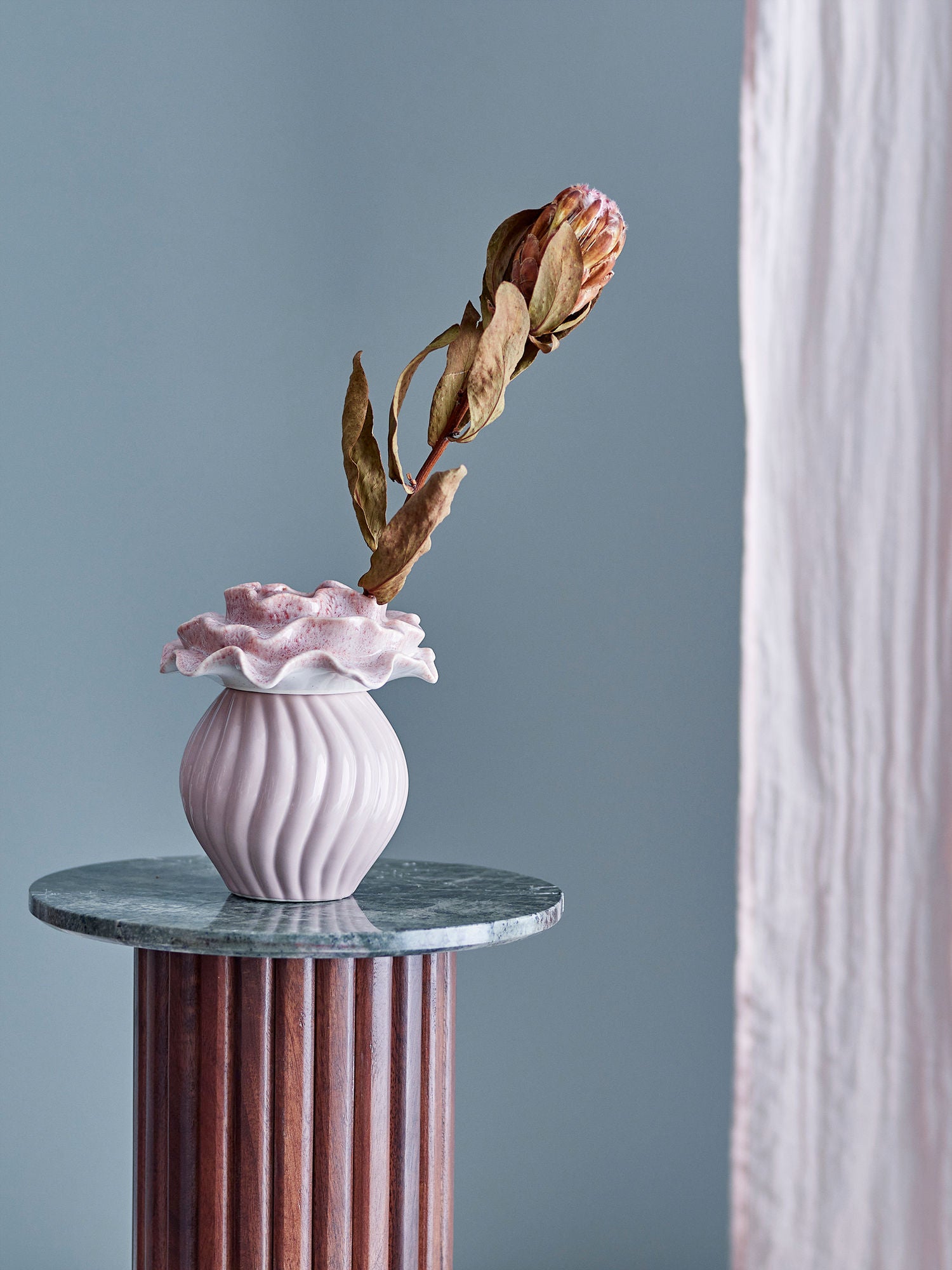 Bloomingville Petalia Vase, Rosa, steingods