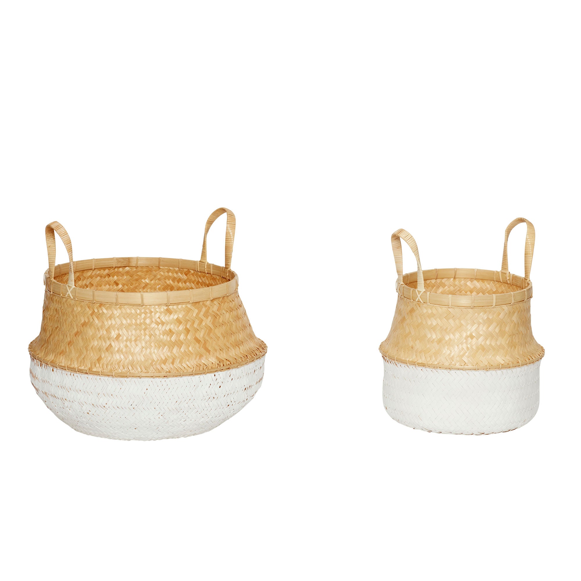 Daze Curve White/Nature (sett med 2) - Ø38XH31, Ø52XH33cm