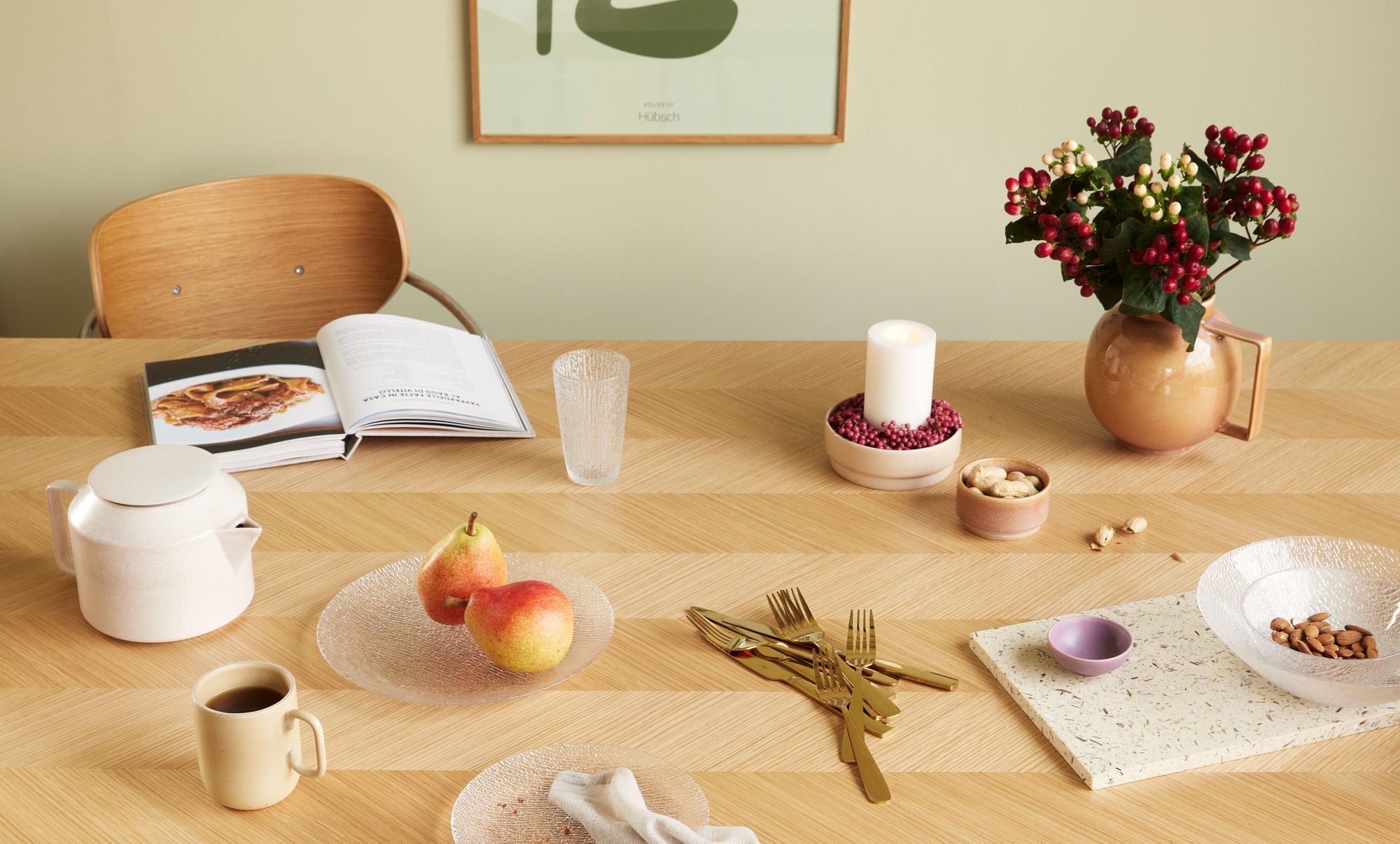 Hübsch Herringbone Spisebord Stort Natur