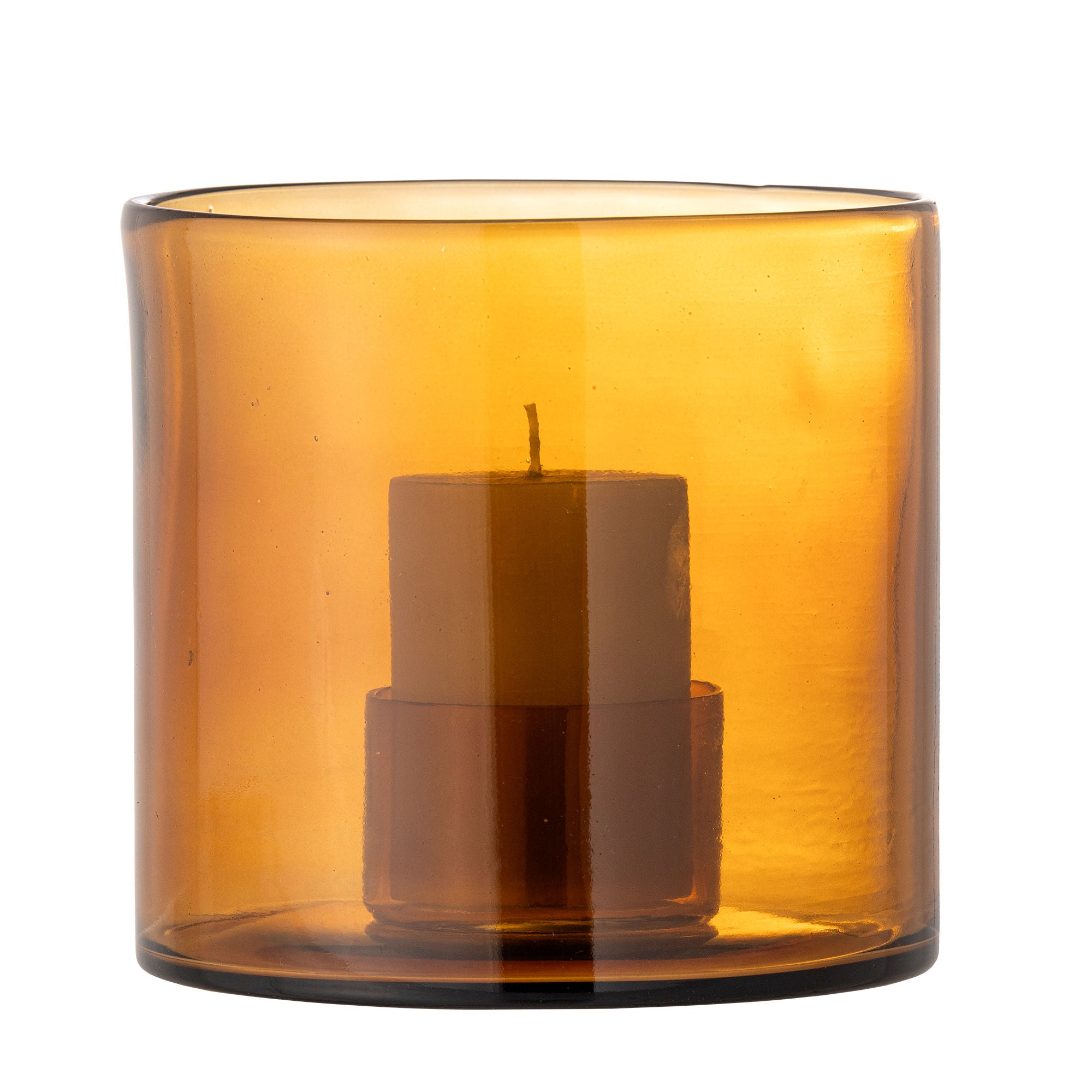 Bloomingville Kahlah lysestake, brunt, resirkulert glass