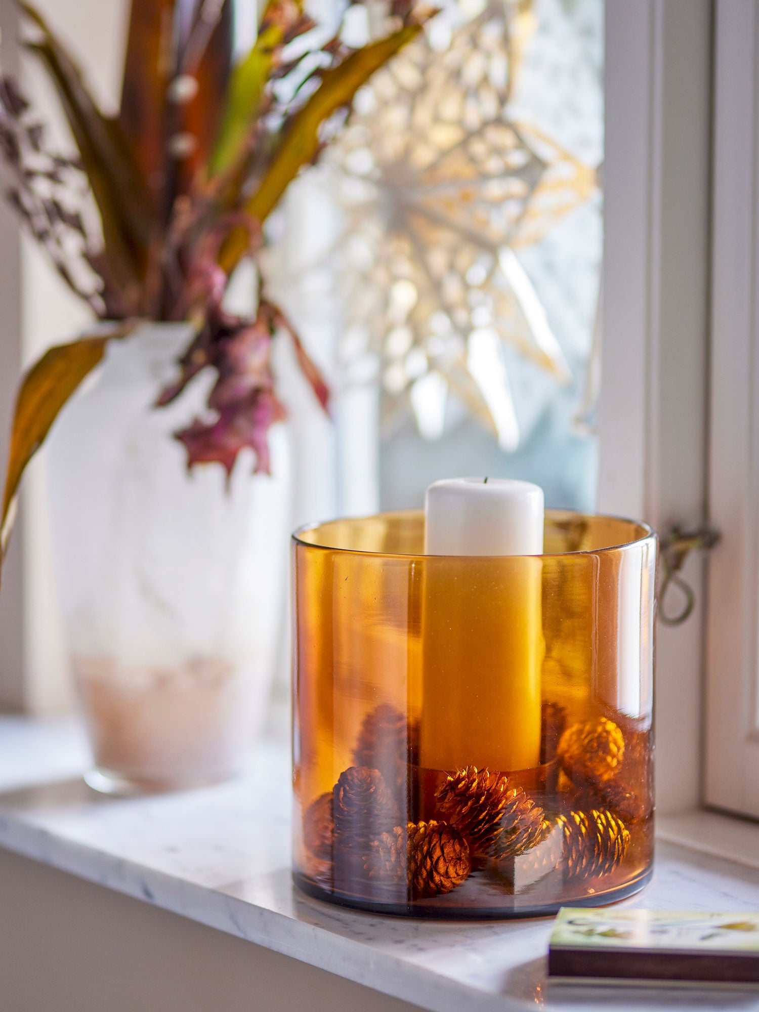 Bloomingville Kahlah lysestake, brunt, resirkulert glass