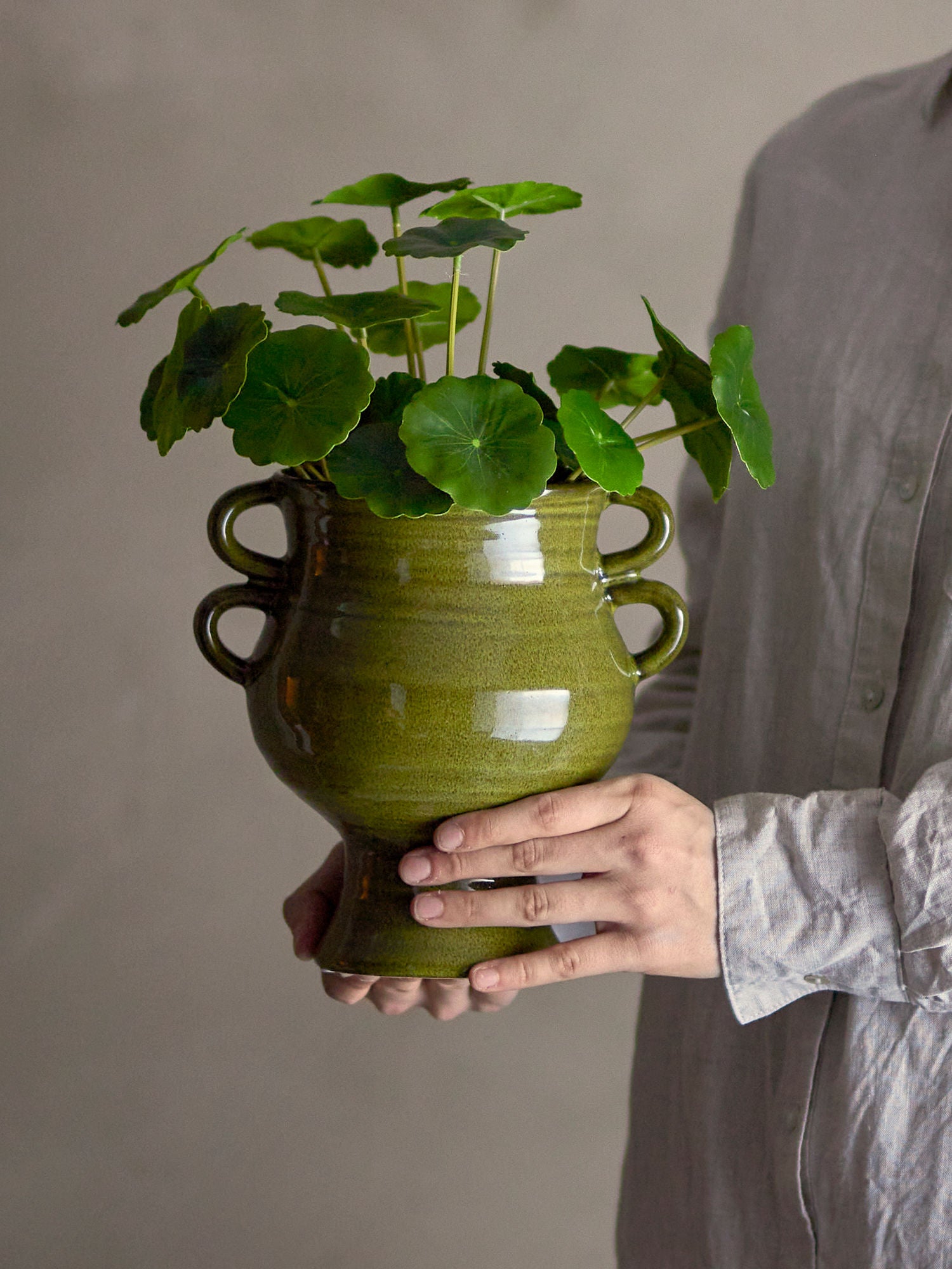 Bloomingville Raia Herbal potte huder, grønt, steingods