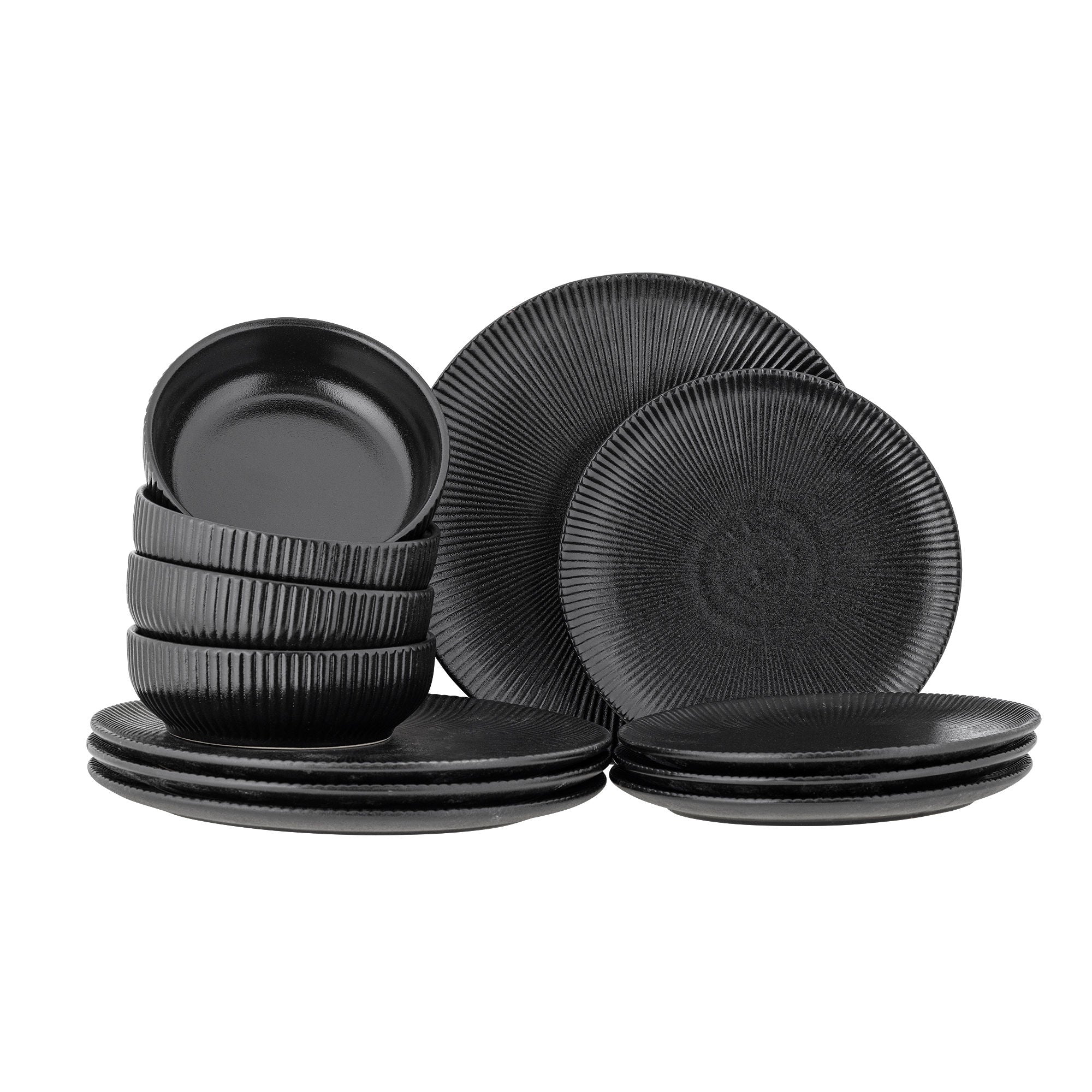 Bloomingville Neri Table Service Set, svart, steingods