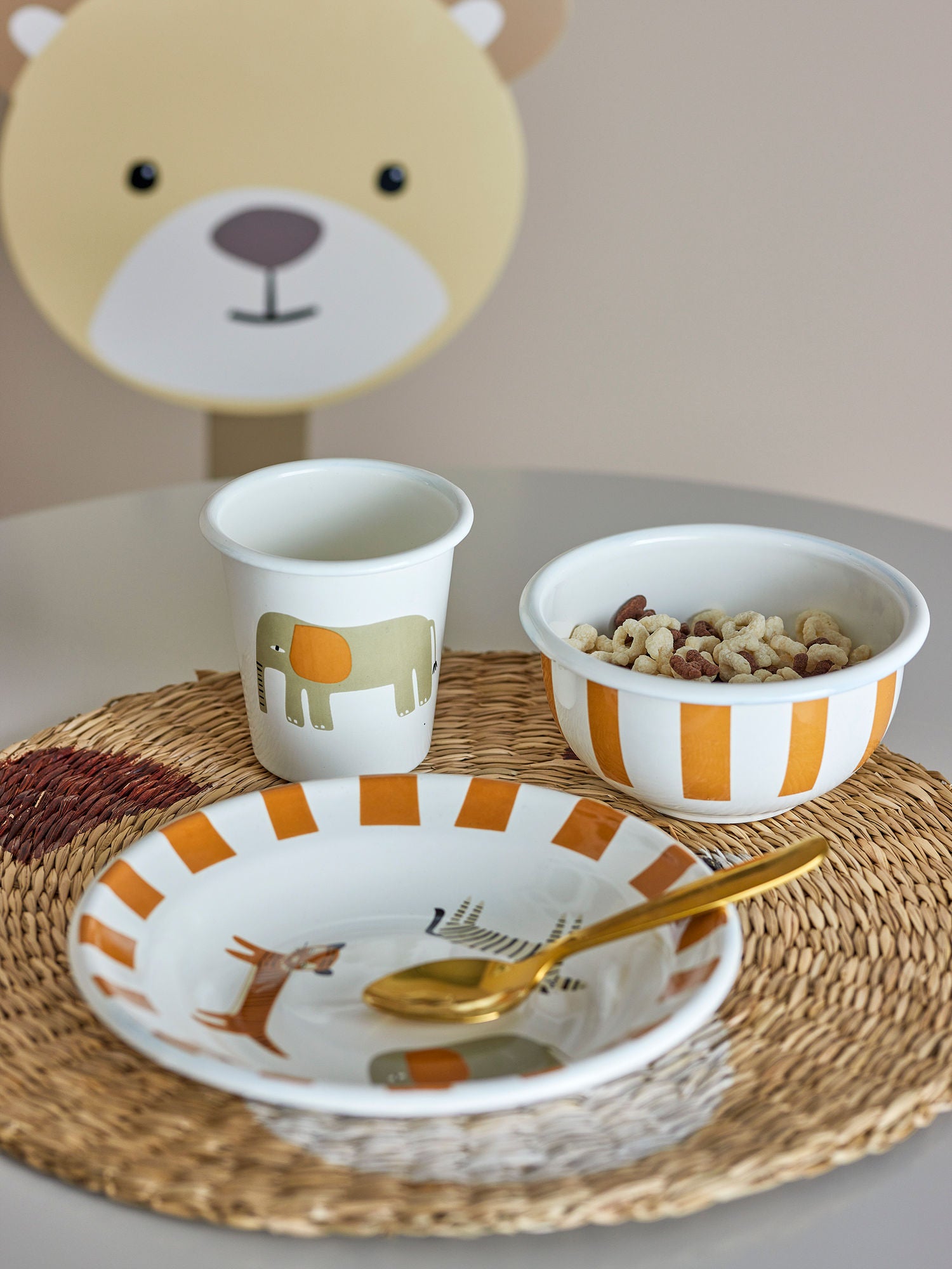 Bloomingville Mini Jesse Stel Set, oransje, jern