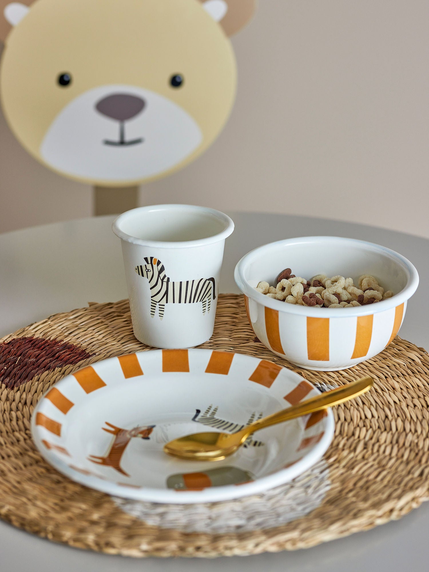 Bloomingville Mini Jesse Stel Set, oransje, jern