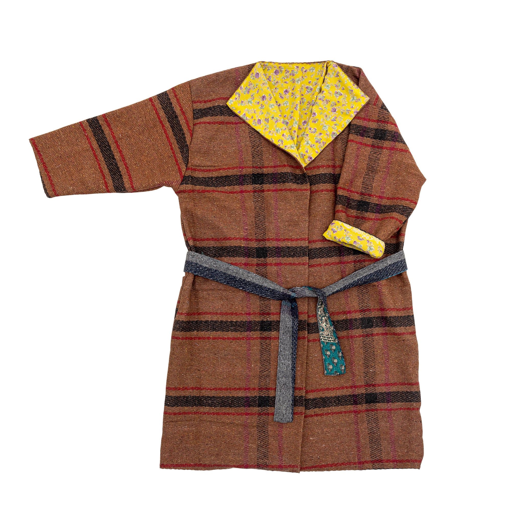 Kreativ samling Rieti Kimono, Brown, Upcycled