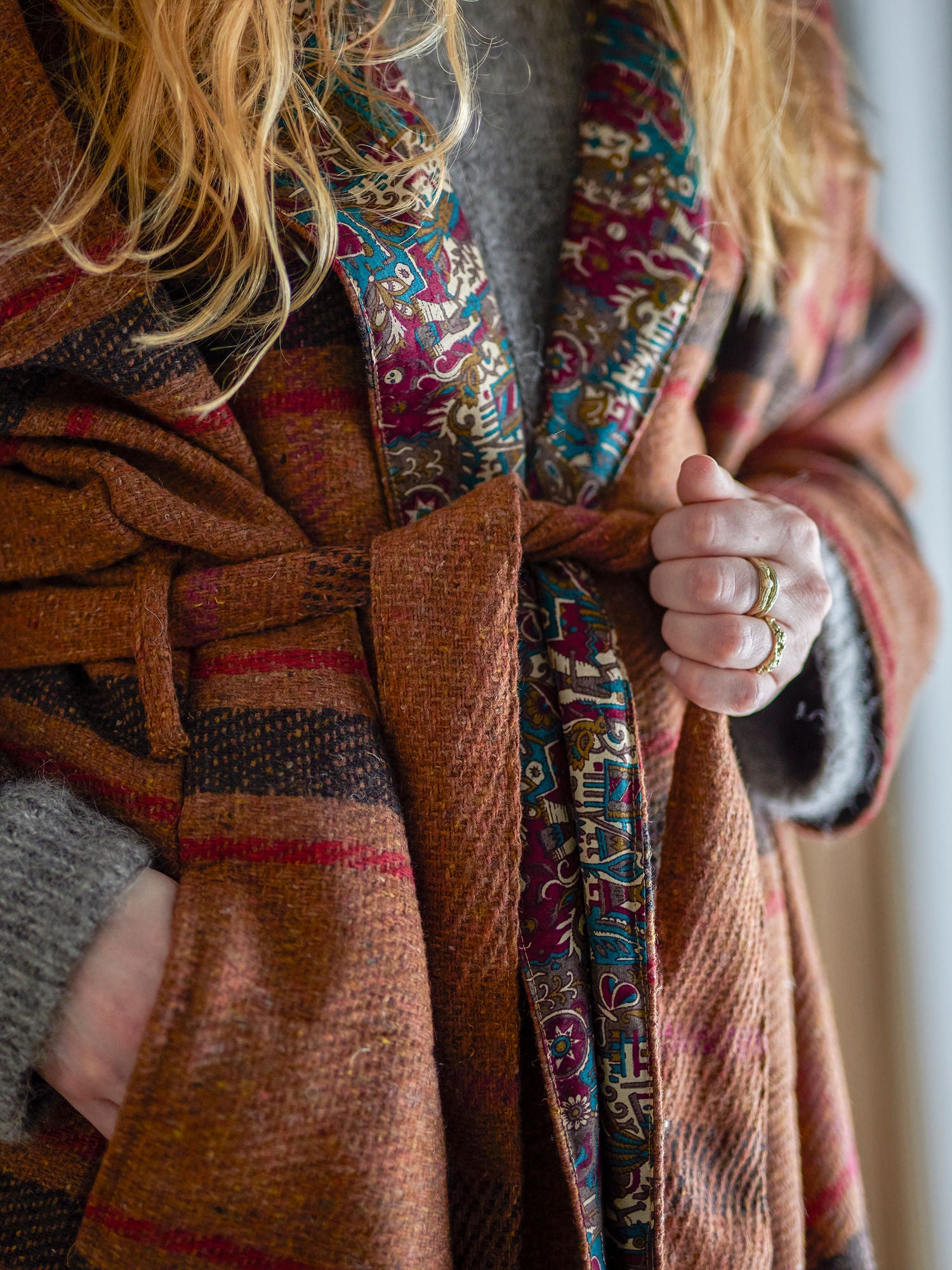 Kreativ samling Rieti Kimono, Brown, Upcycled
