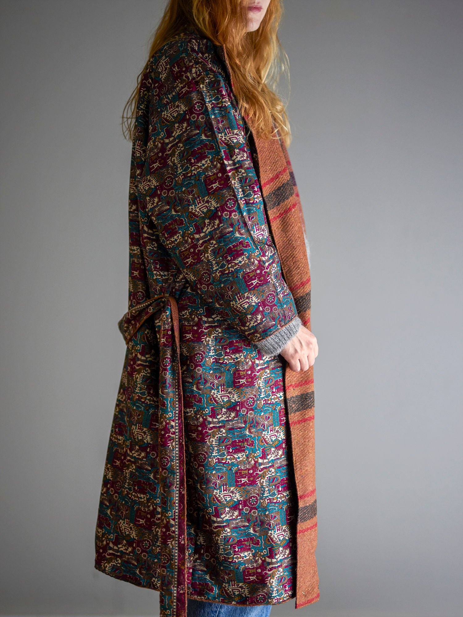 Kreativ samling Rieti Kimono, Brown, Upcycled