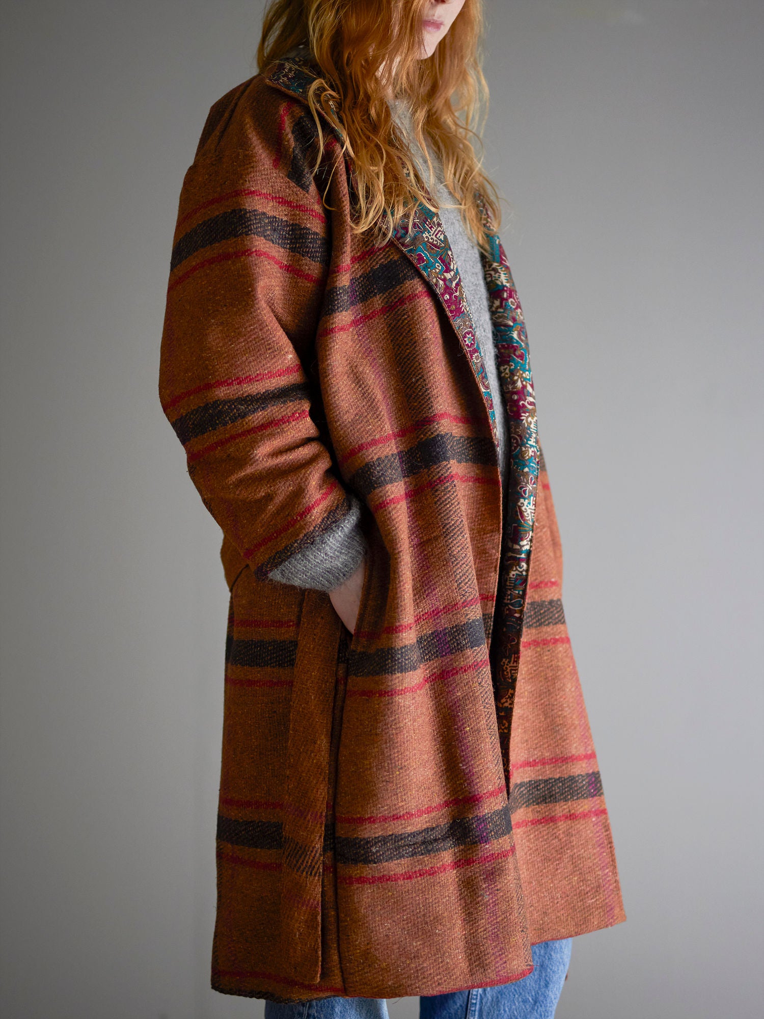 Kreativ samling Rieti Kimono, Brown, Upcycled
