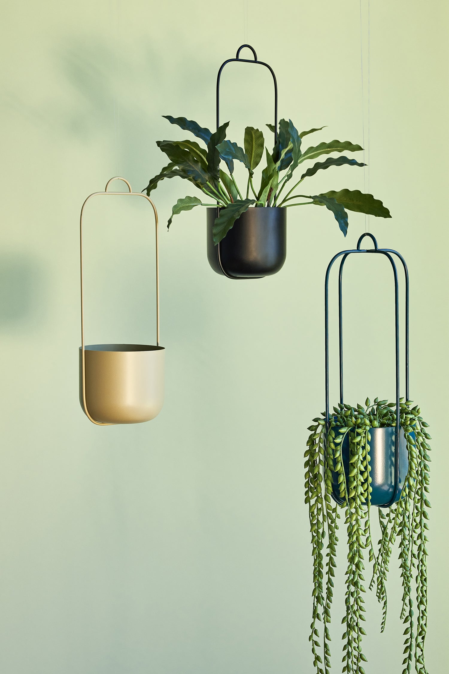 Lotus Hanging Pot Black (sett med 2) - Ø16XH44cm