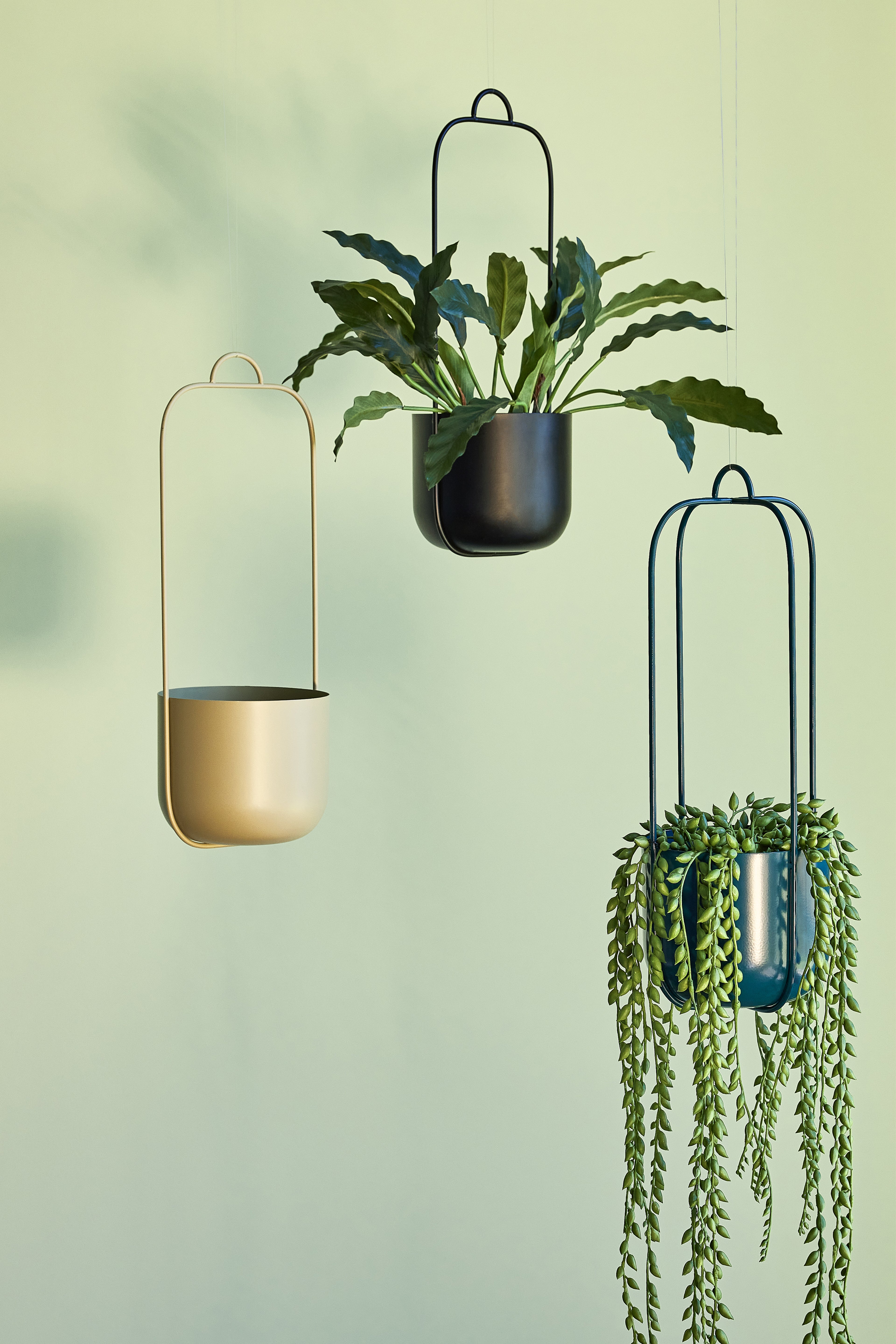 Lotus Hanging Pot Khaki (sett med 2) - Ø16XH44cm