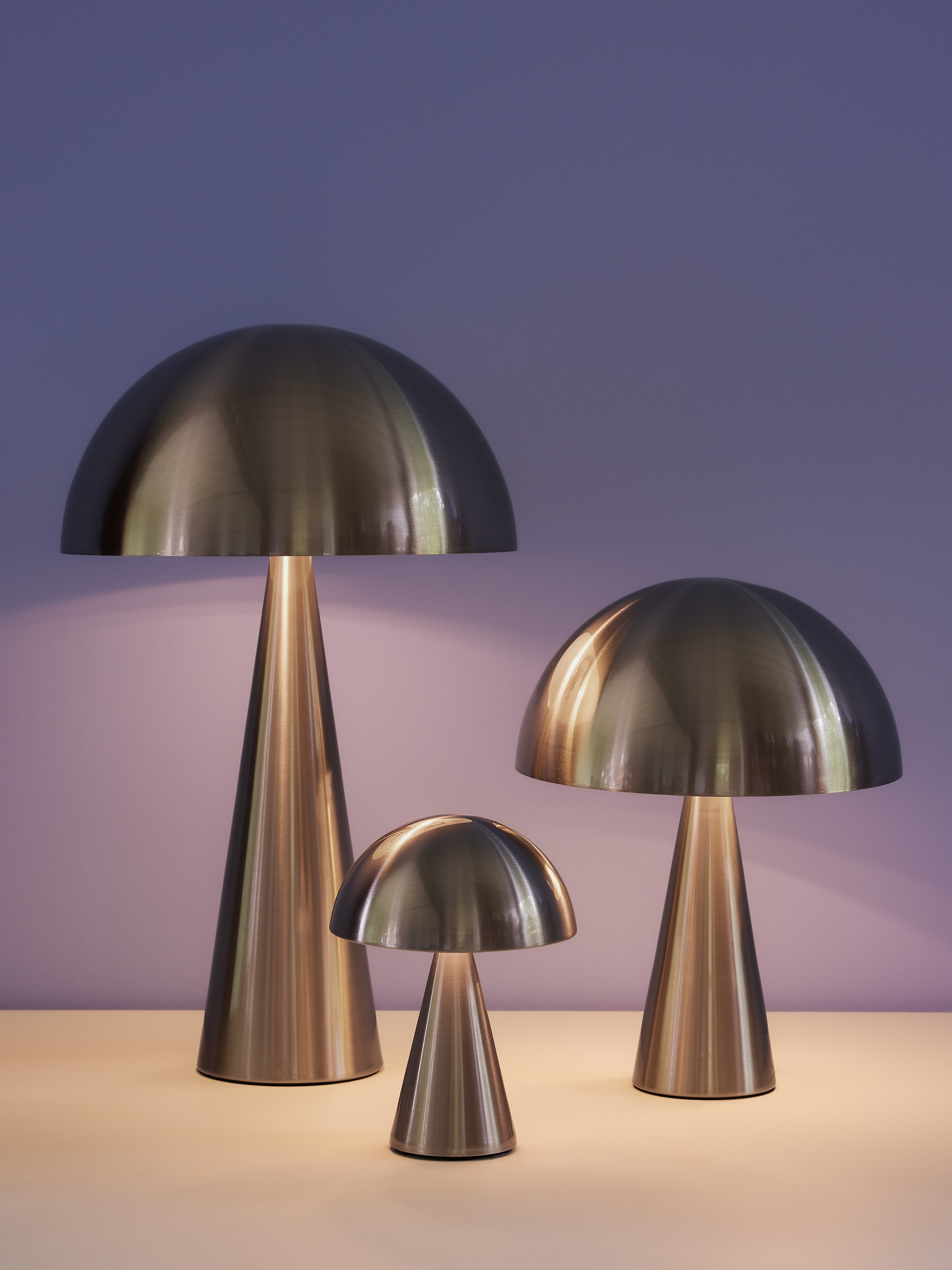 Mush Table Lamp Mini Nickel - Ø25XH33cm