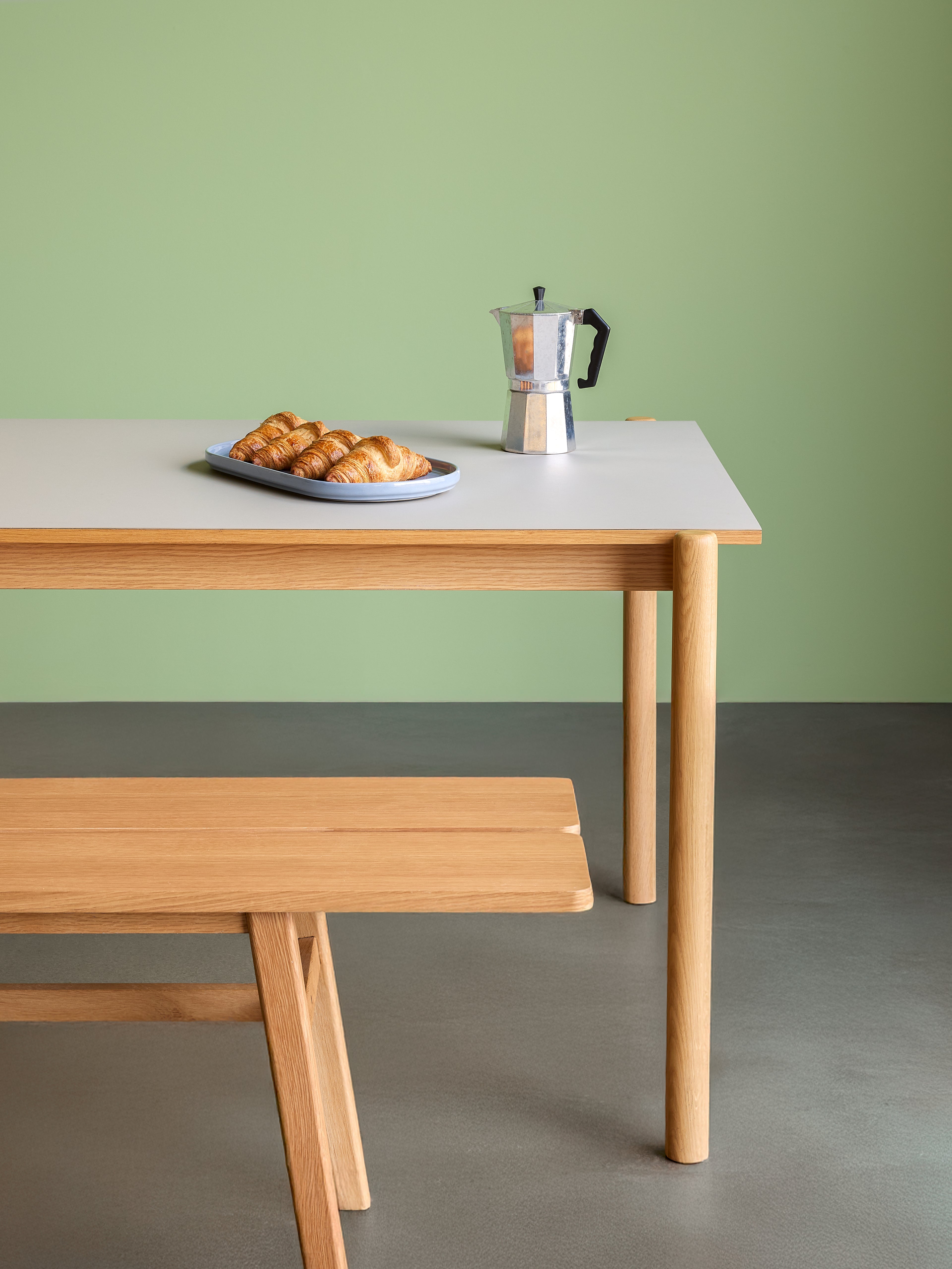 Skrå spisebord rektangulært grått - 190x107xh75cm