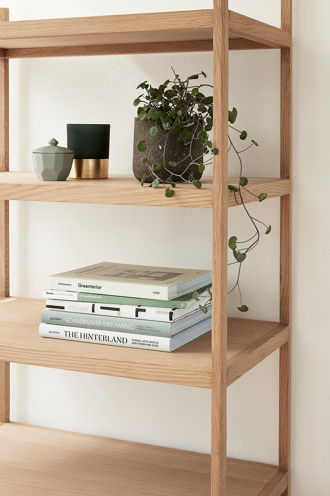 Bibliotekhylle stor natur - 80x45xh190cm