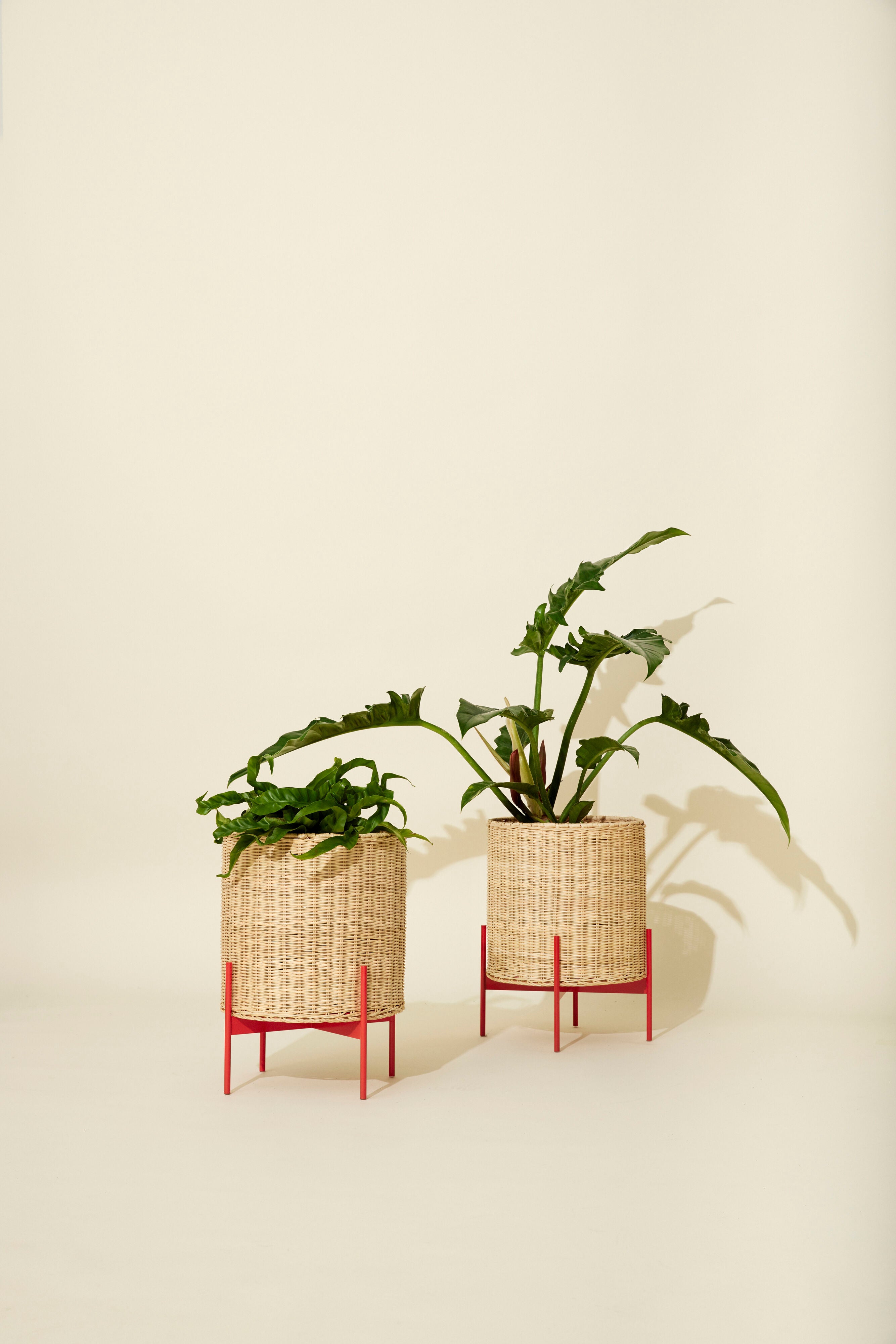 Splintpotte Natur/Rød - ø30xh40cm