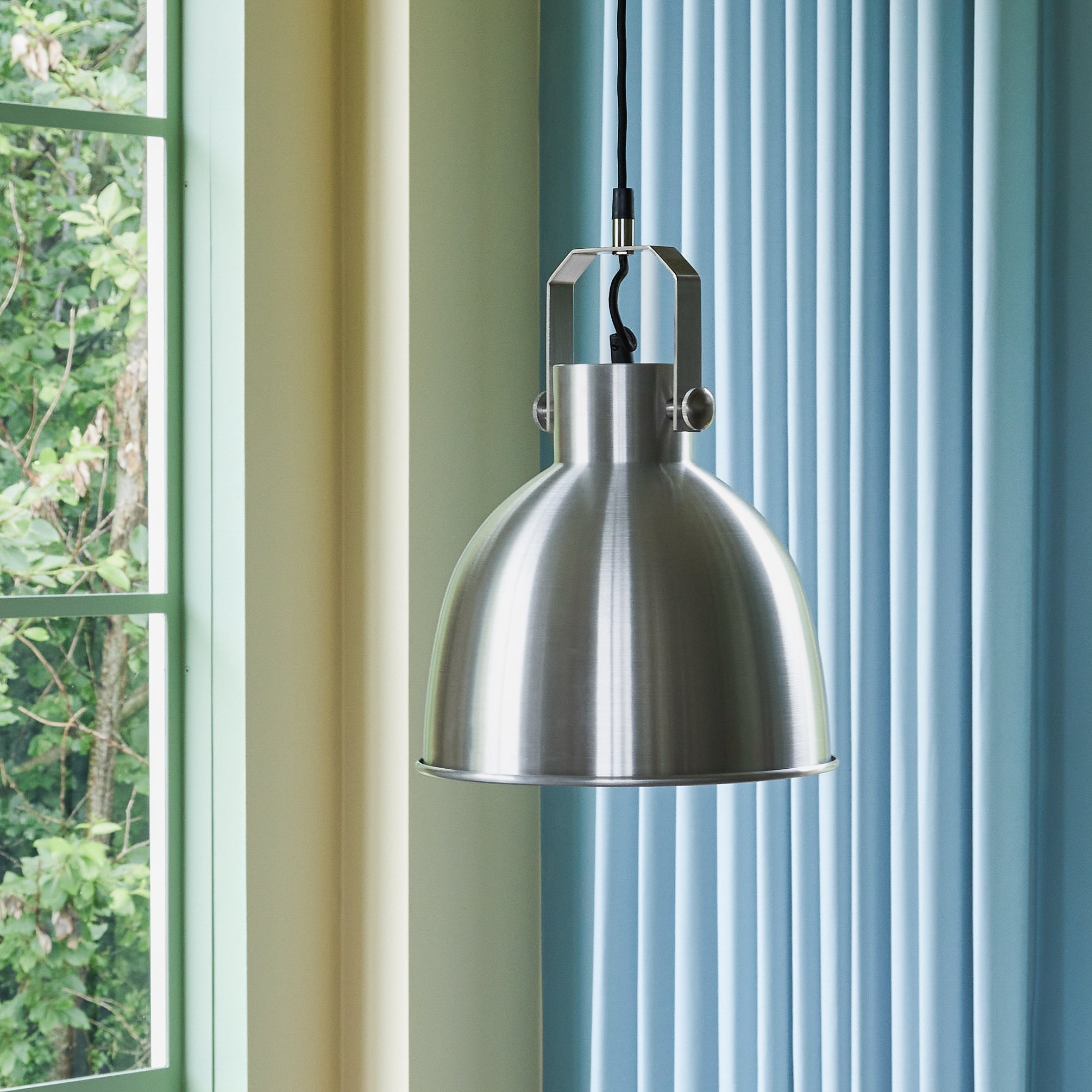Tydelig anheng børstet stål - Ø29XH41cm, E27/40W
