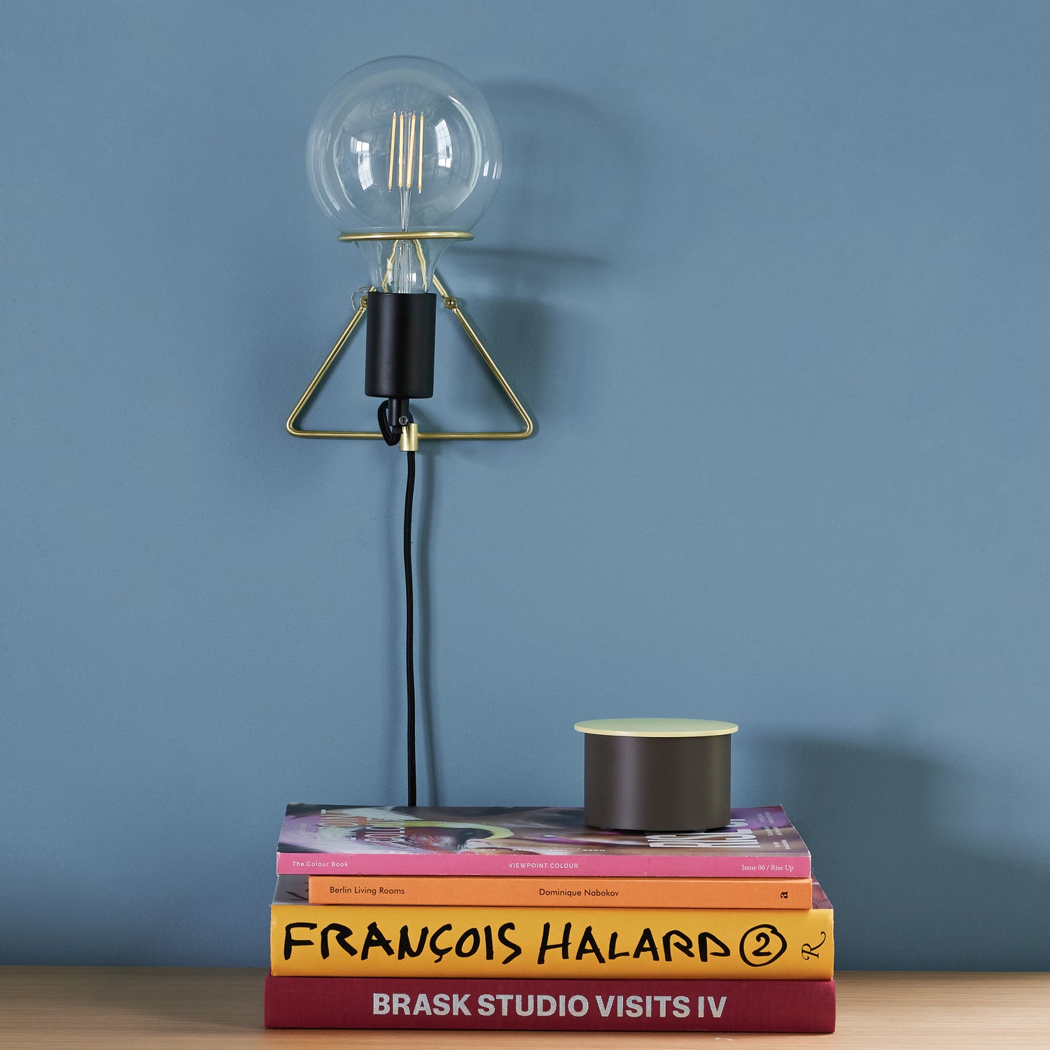 Eureka vegglampe messingfarge/svart - 14x15xh15cm, E27/40W