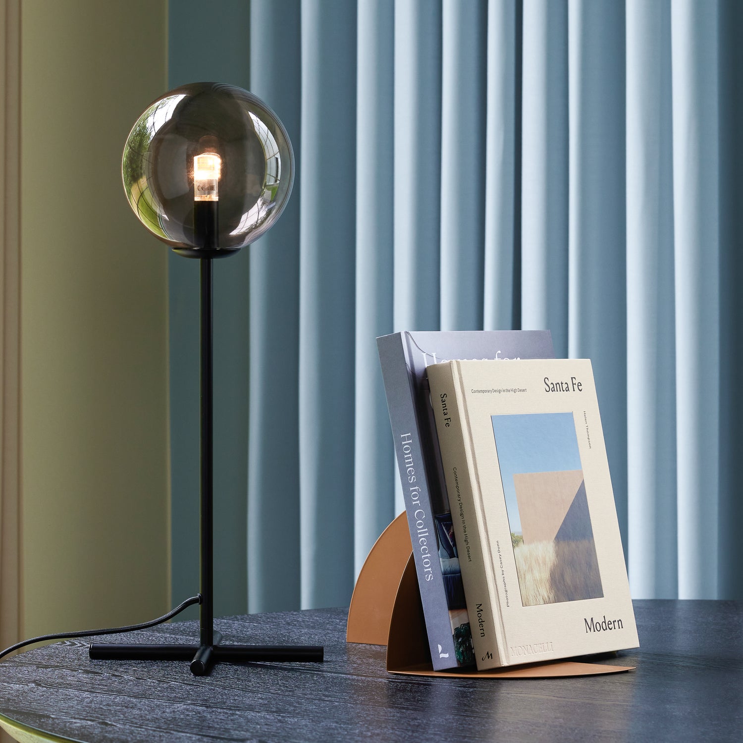 Champ Table Lamp Black/Smoke Color - Ø20XH50cm, G9/18W/LED 3W