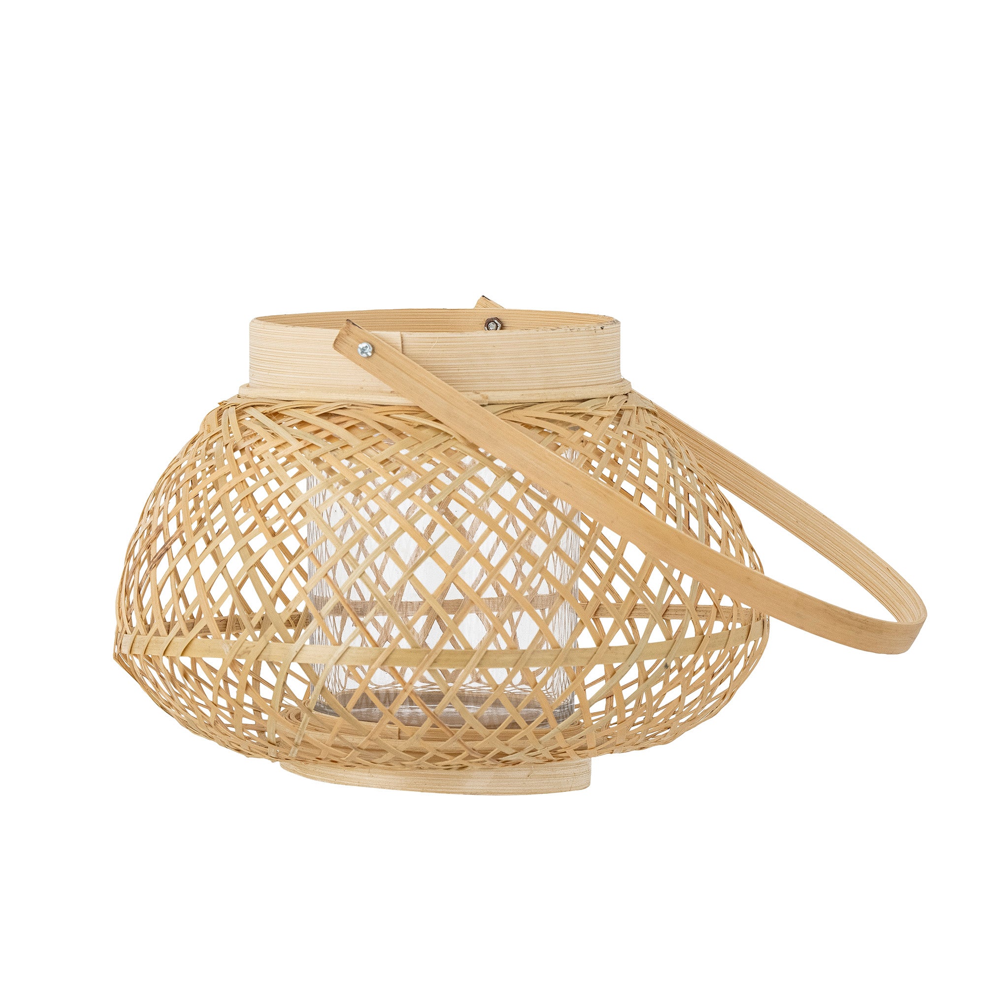 Malda -lykter m/glass, natur, bambus