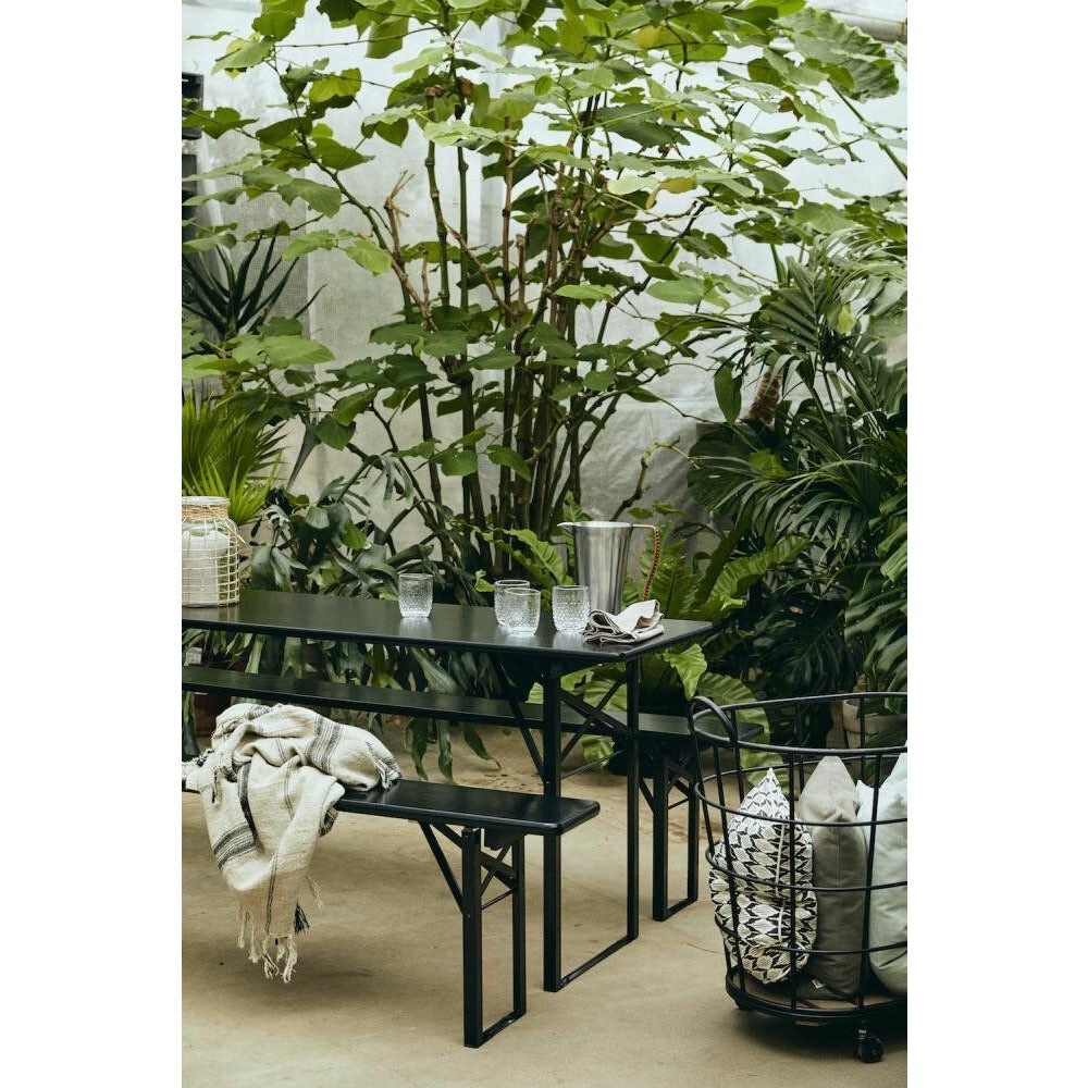 Downtown Wire Basket med hjul - H73 cm - Svart