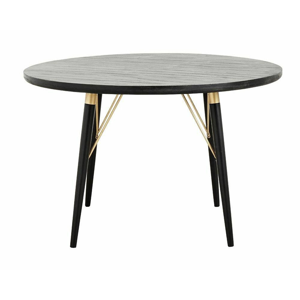 Luvua Round spisebord i tre - Ø120 - Svart/matte gullfinish