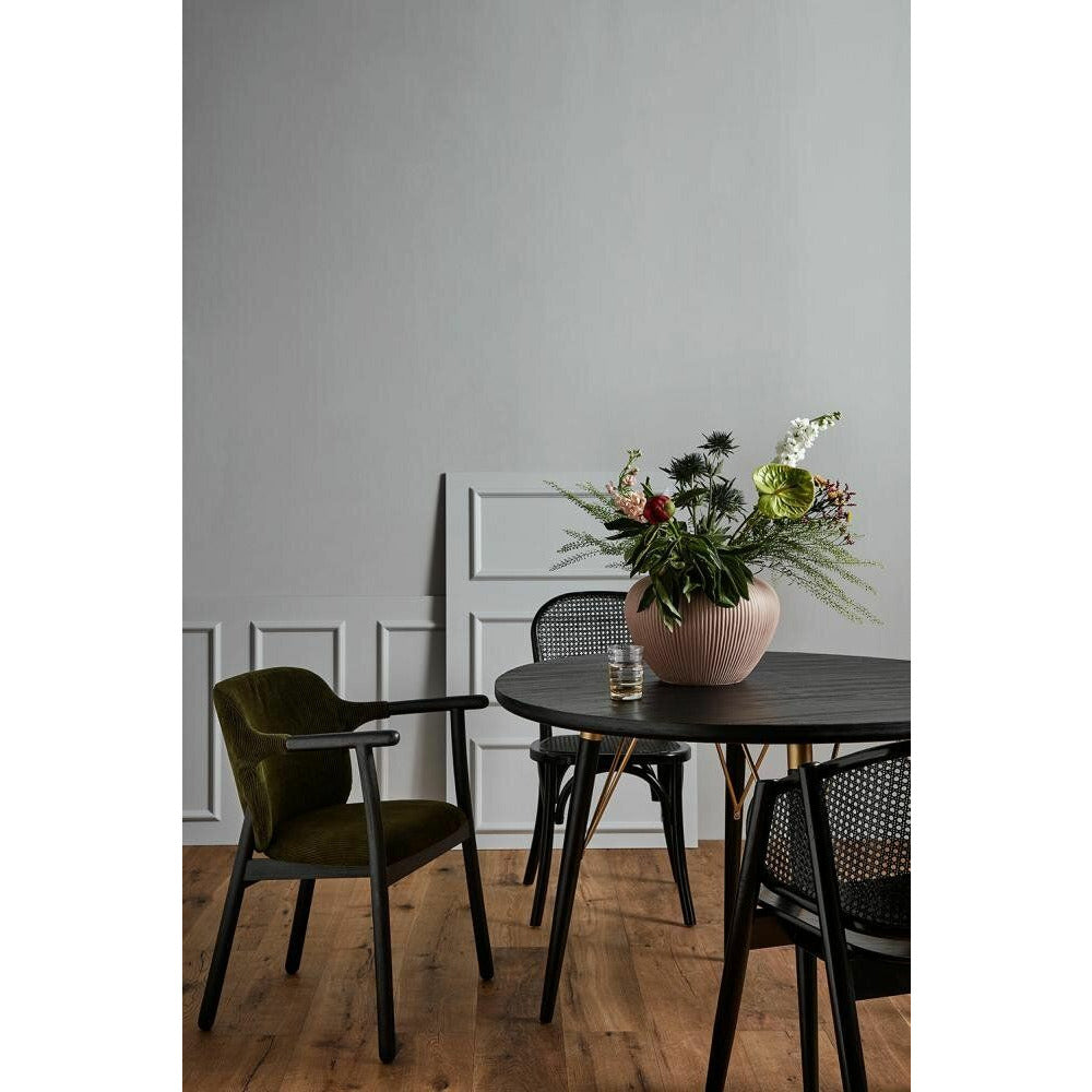 Luvua Round spisebord i tre - Ø120 - Svart/matte gullfinish