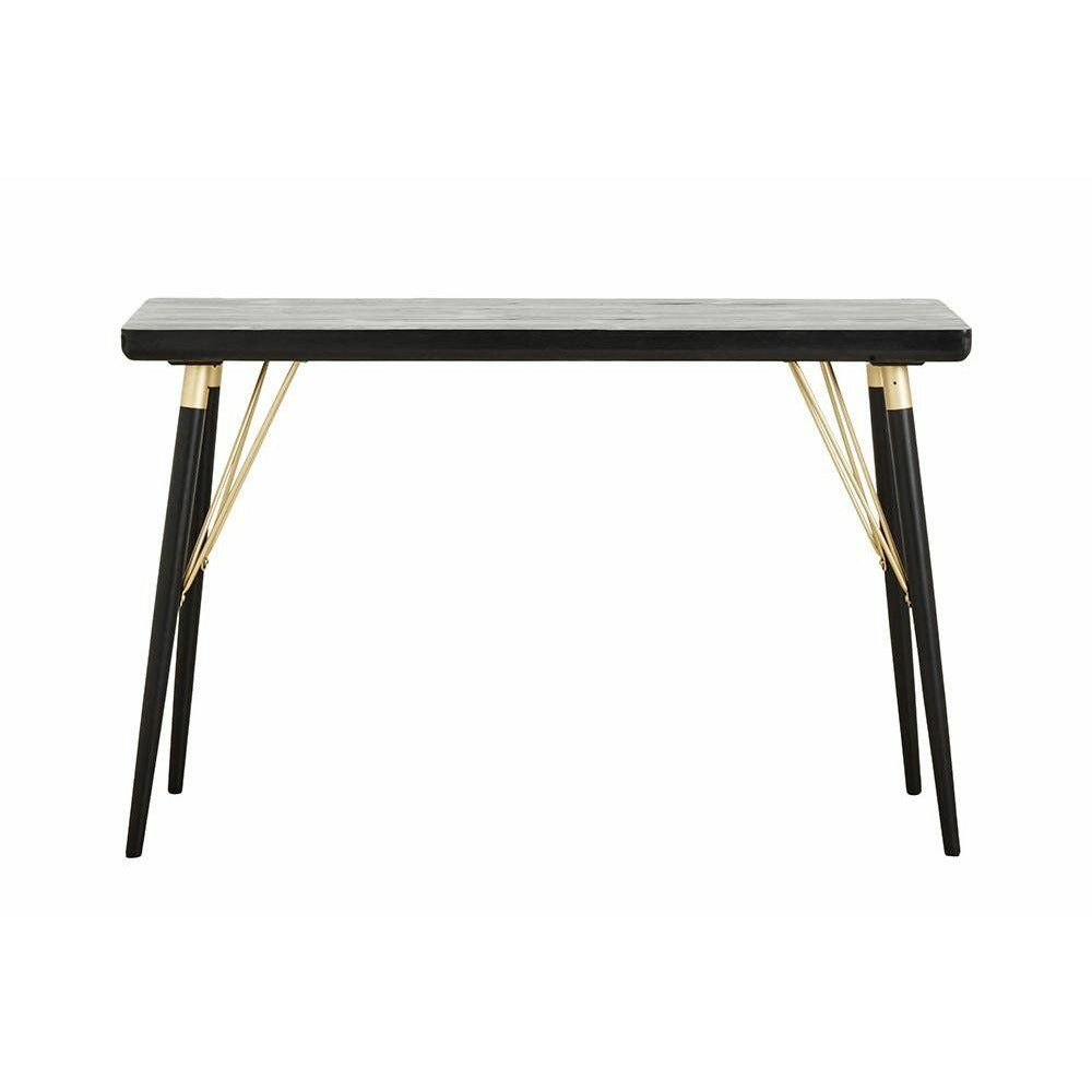 Liscia konsollbord i tre - 120 x 40 cm - svart/matt gullfinish