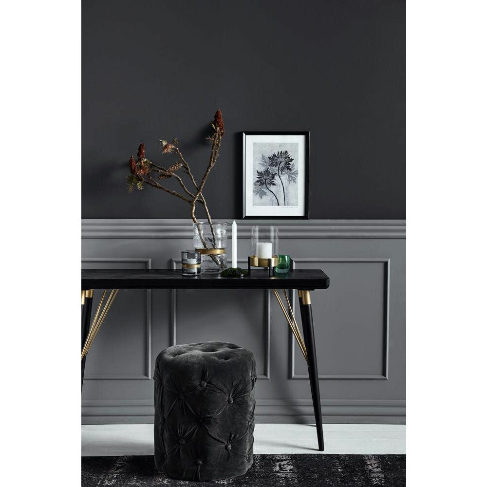 Liscia konsollbord i tre - 120 x 40 cm - svart/matt gullfinish