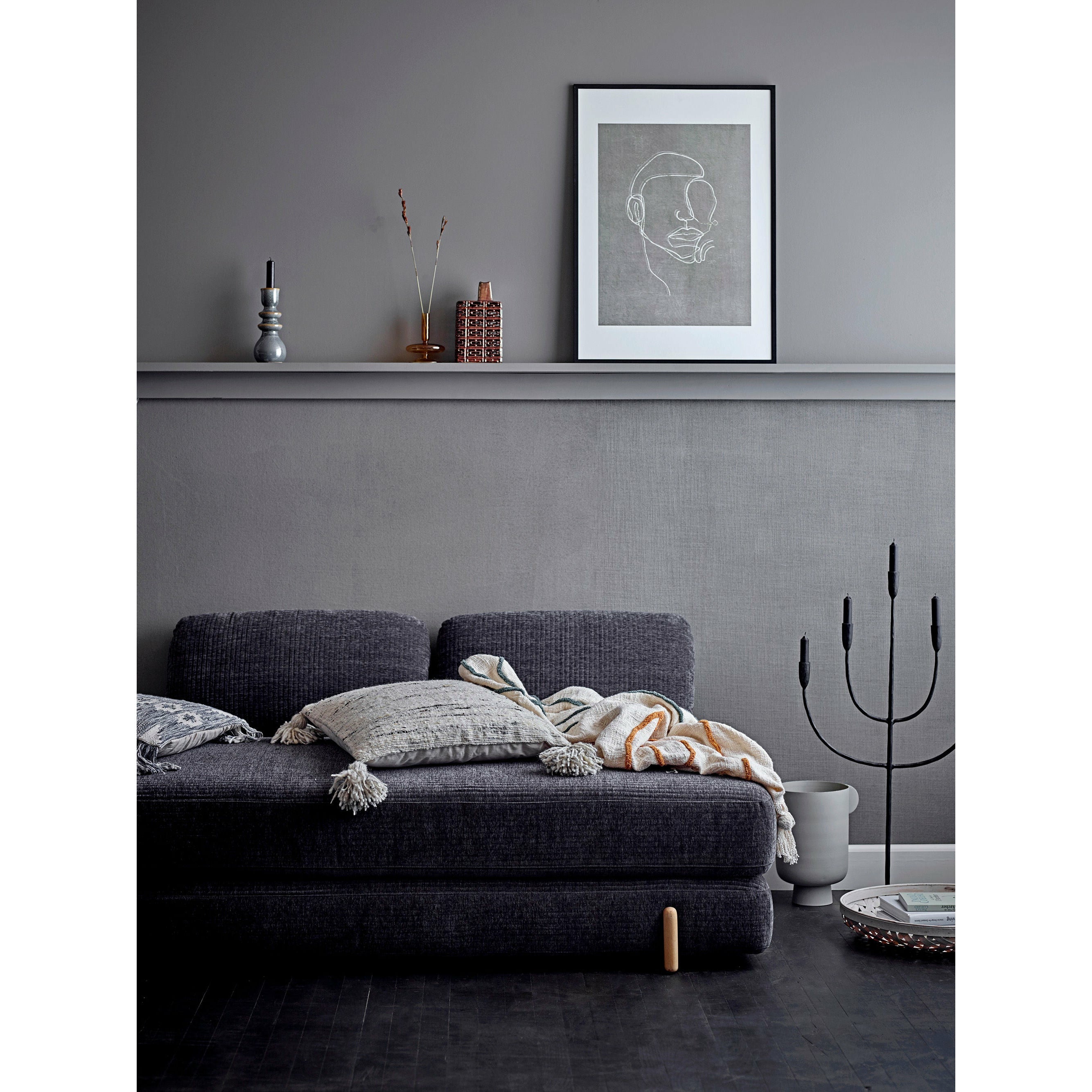 Bloomingville Bloomingville Groove Daybed, Grå, Polyester - DesignGaragen.dk.