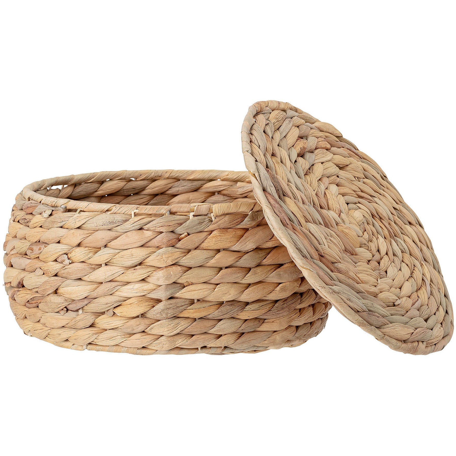 Bloomingville Shona Basket m/lokk, natur, Vandhyacinth