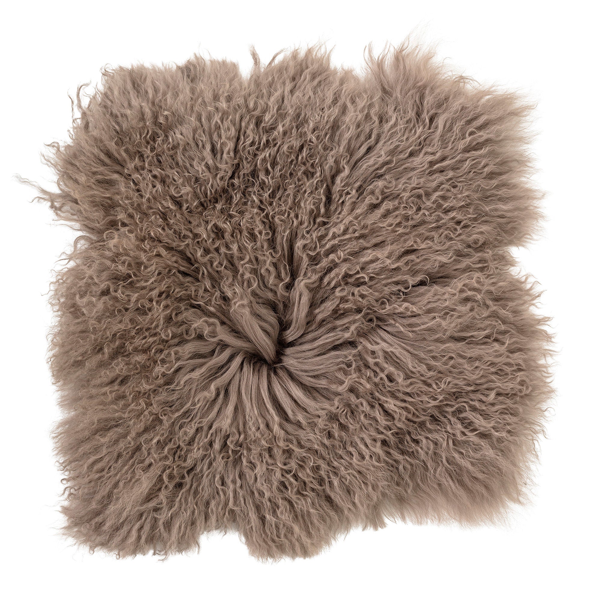 Bloomingville Hilma setedekning, brun, mongolsk lambeskin