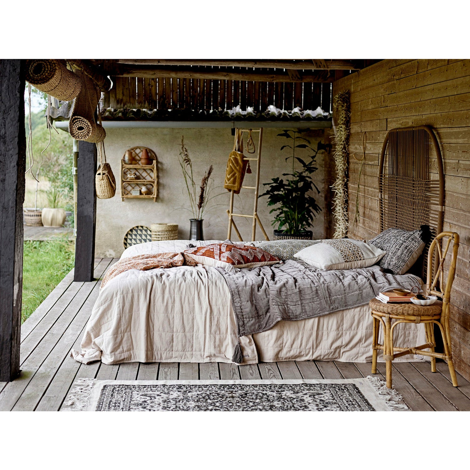 Bloomingville Connie Kurv m/Låg, Natur, Søgræs - Bloomingville - DesignGaragen.dk