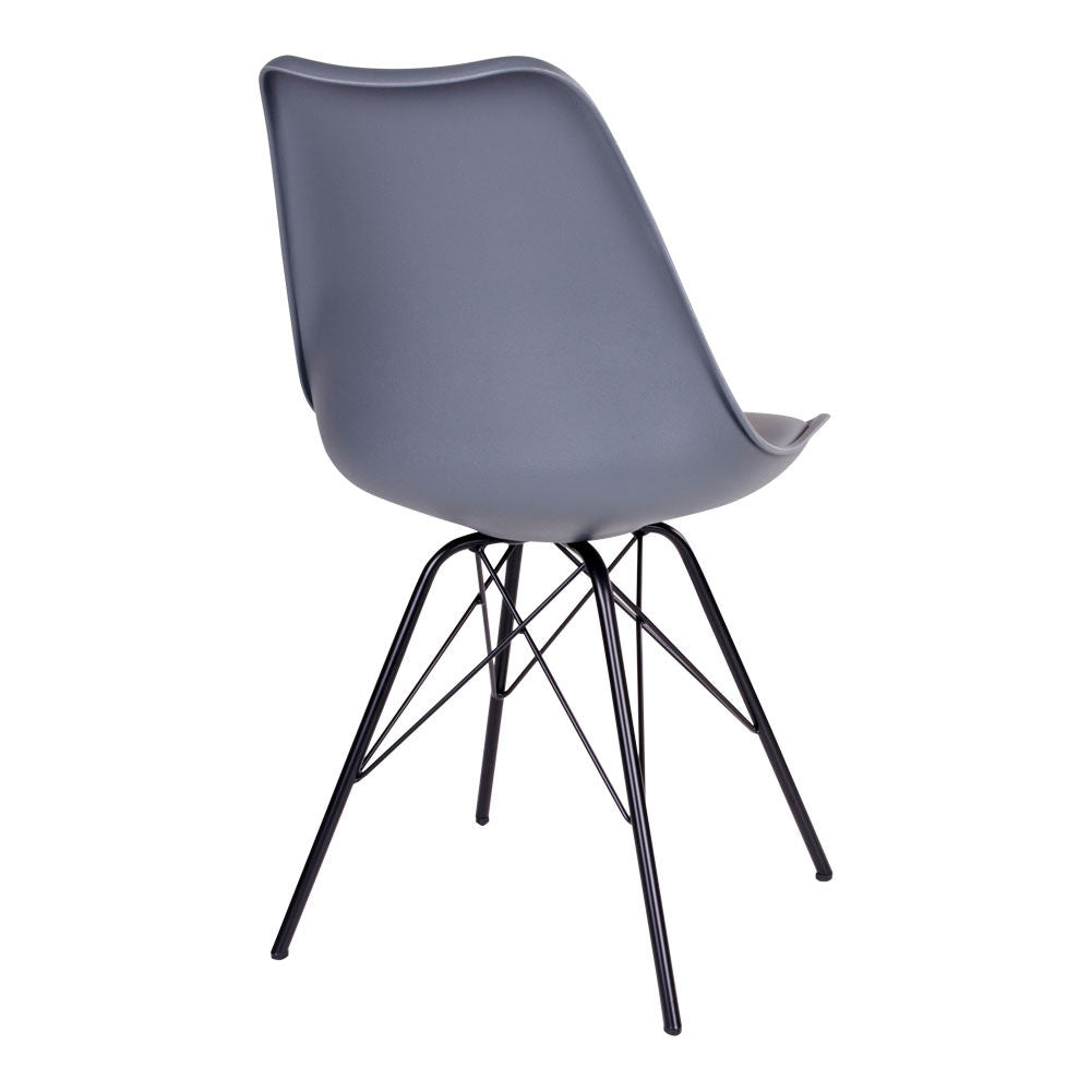 Oslo Dining Chair - spisebordstol, grå med svarte ben