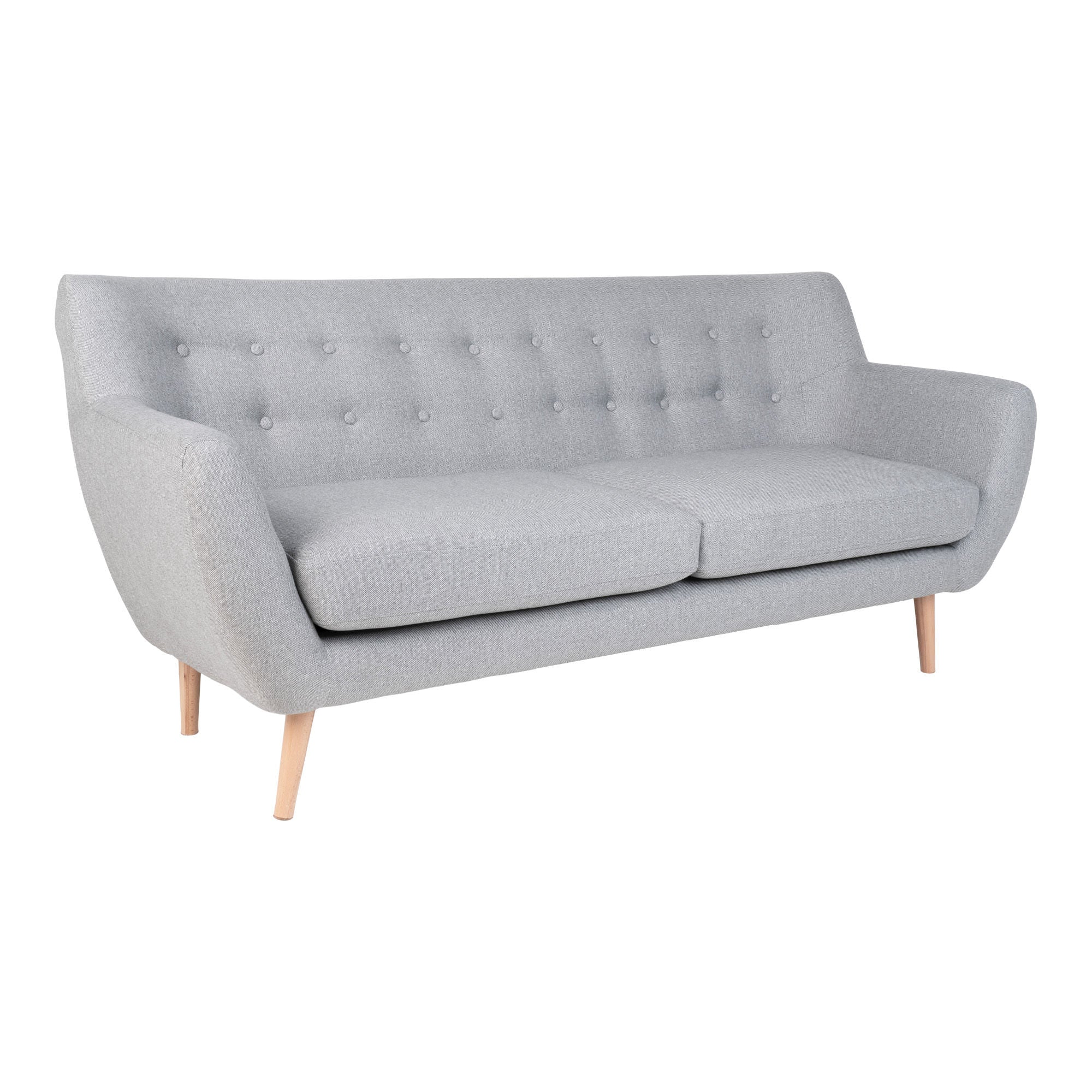 Monte 3 -Person Sofa - 3 personsofa, lysegrå med naturpap, HN1001