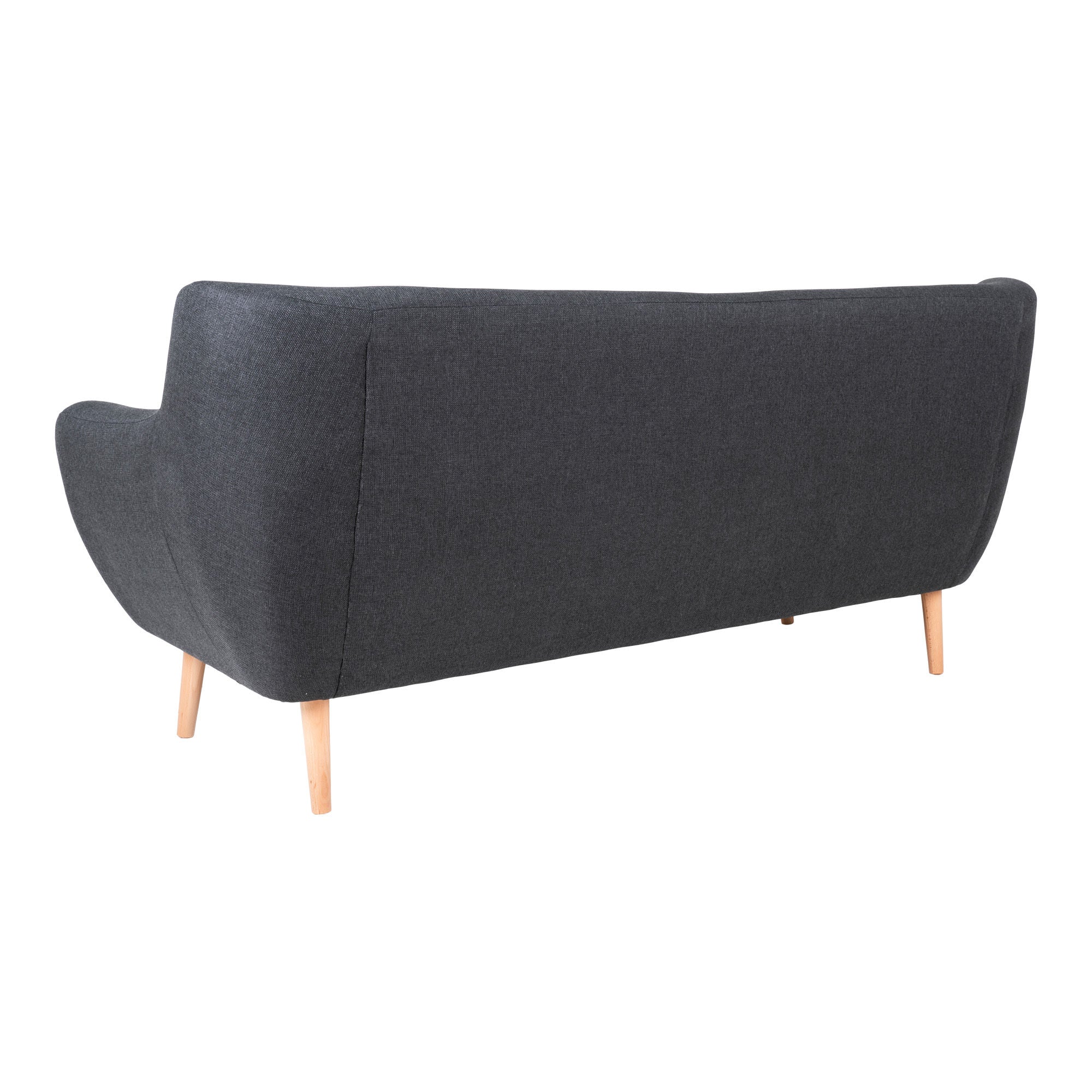 Monte 3 personsofa - 3 personsofa, mørk grå med natur treben, HN1002