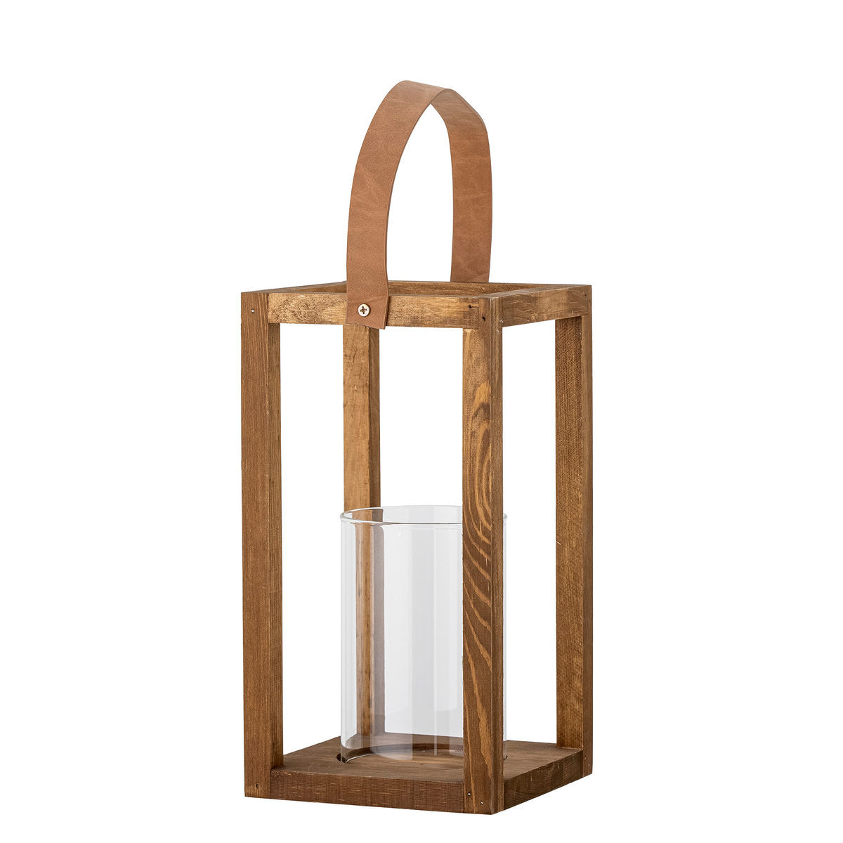 Bloomingville Lyra Lantern m/glass, natur, fyr