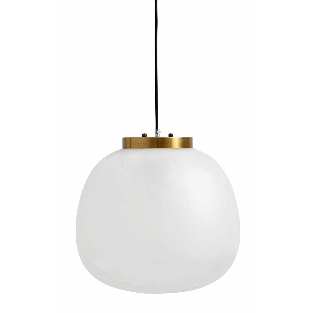 Frost anheng i frostet og klart glass - Ø40 cm - hvit/gylden finish