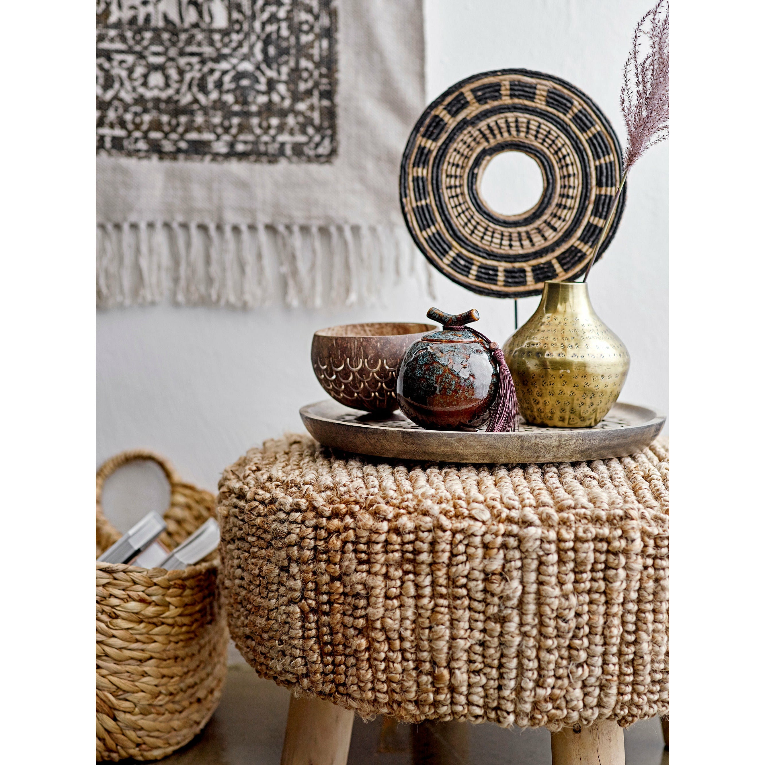 Bloomingville teppe, svart, bomull