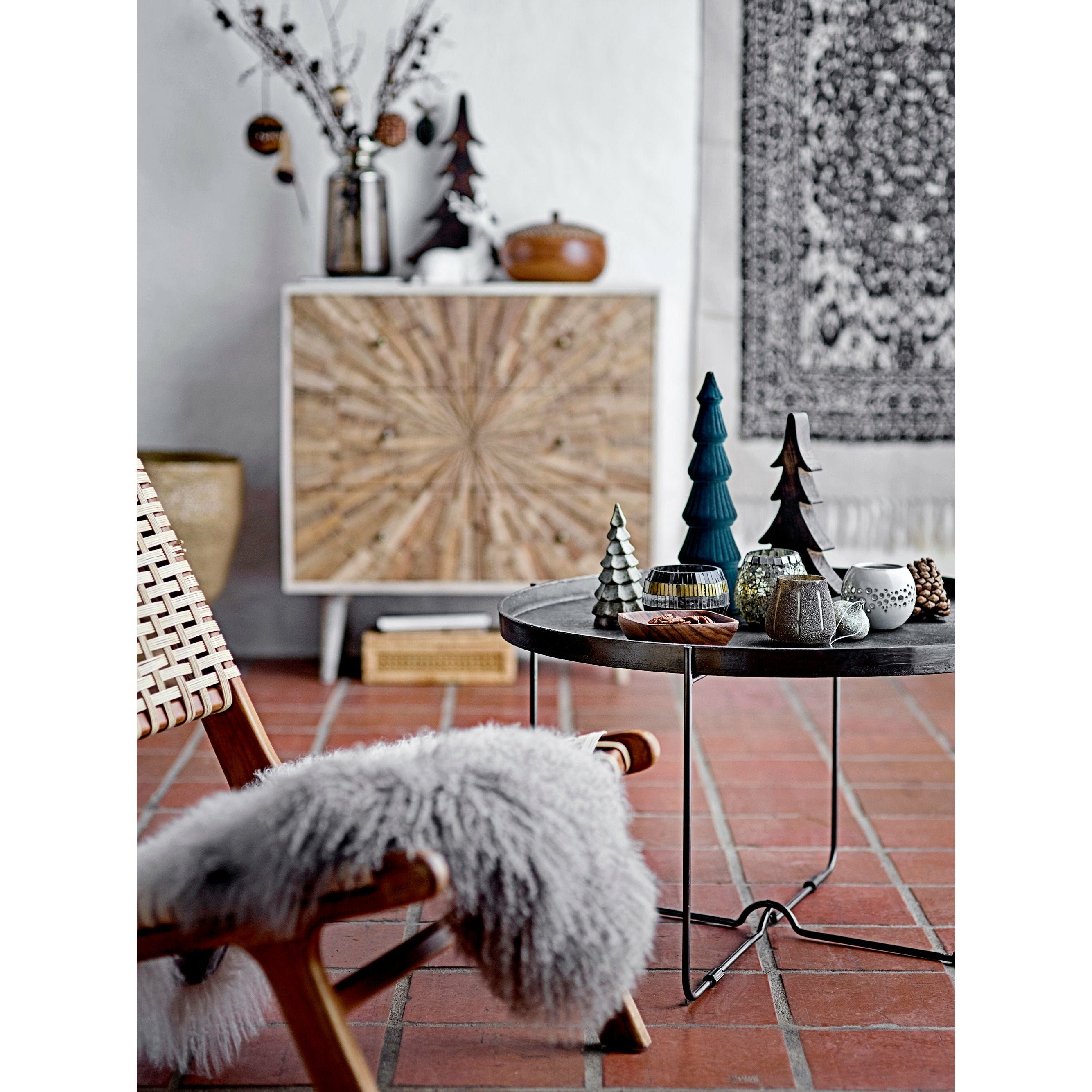 Bloomingville teppe, svart, bomull