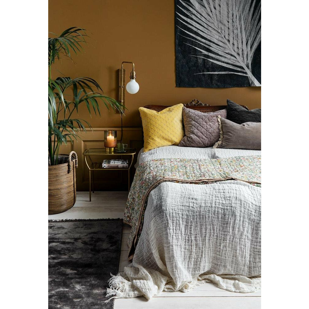 Edel teppe med frynser - 160x240 - varm grå