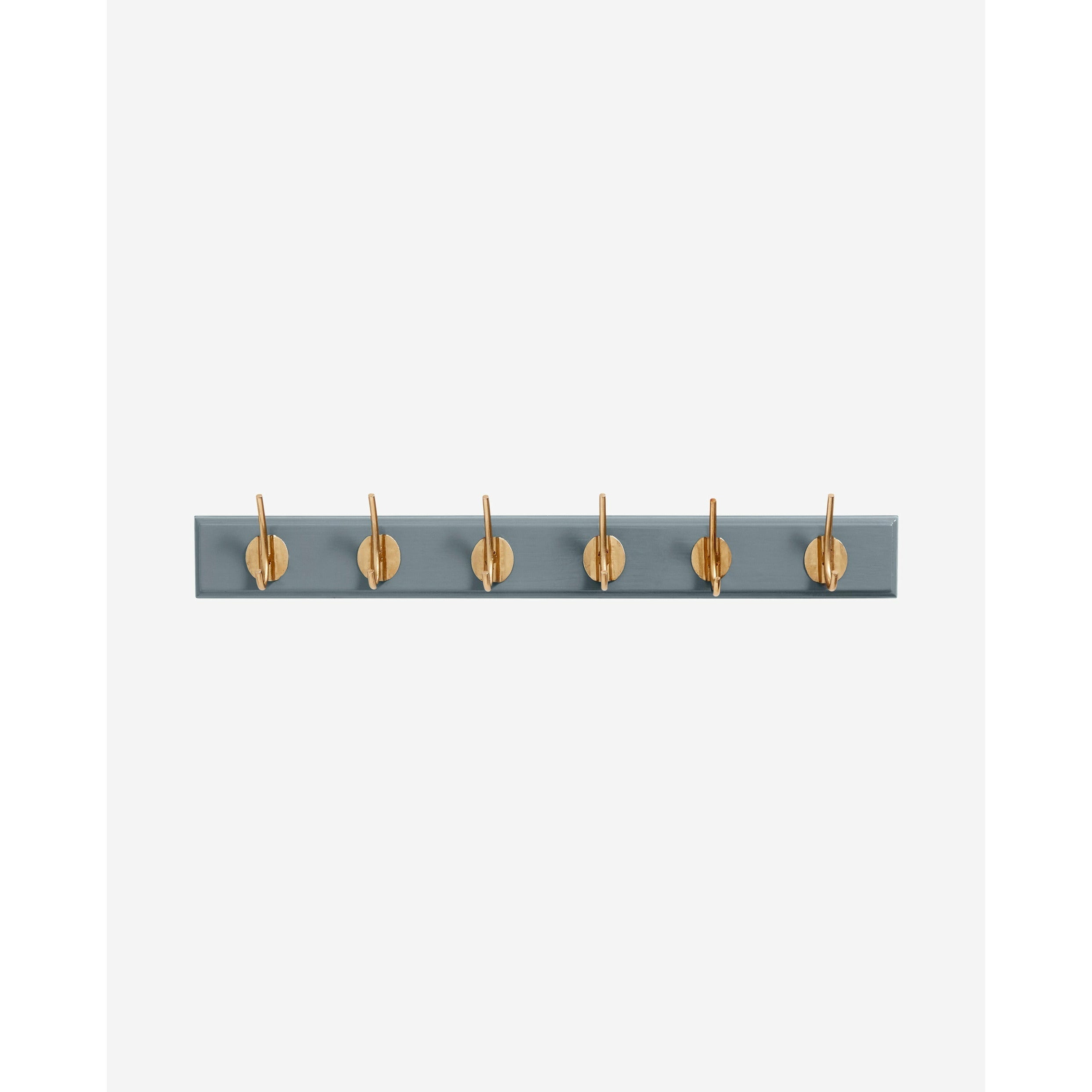 Edgy kroker i tre med 6 messingkroker - 60 cm - grå
