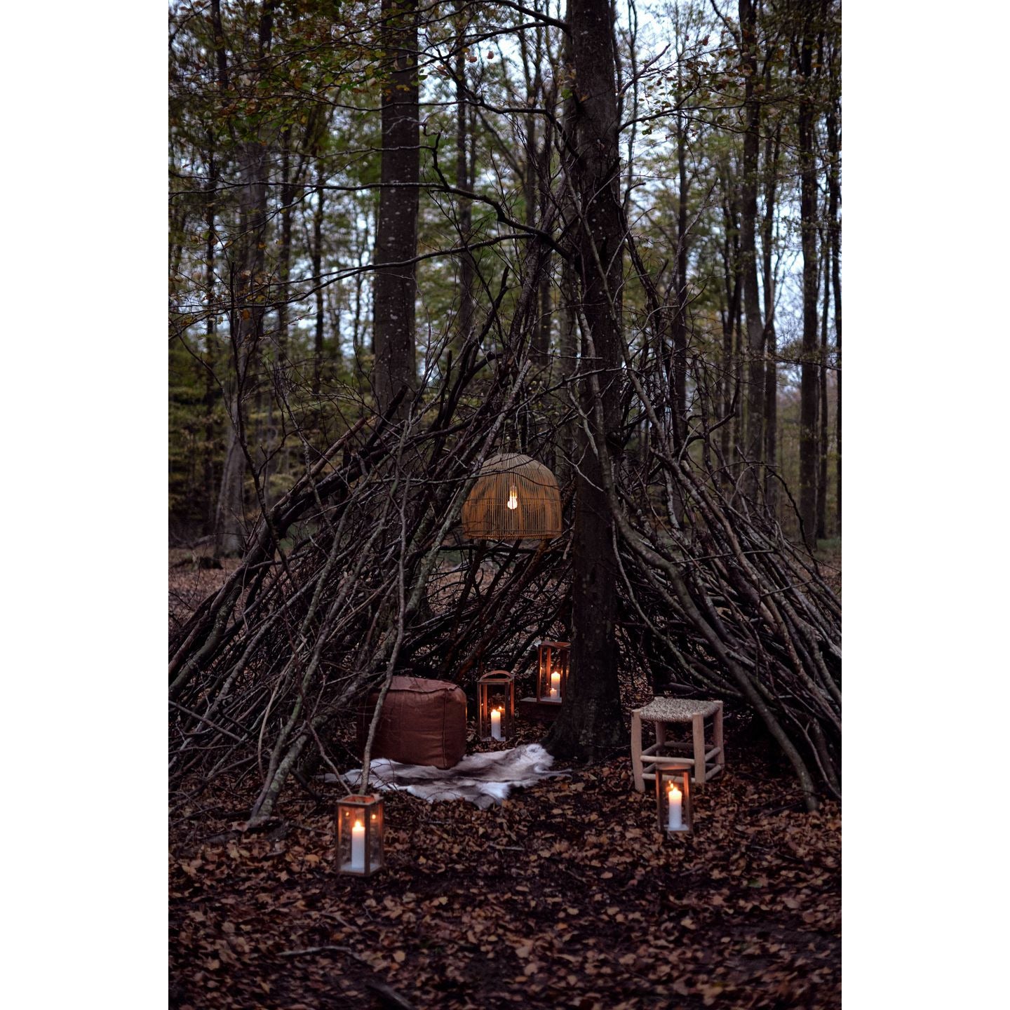 Pendel Bubble - Naturlig bambus - Bambus og jern - H: 50 Ø: 60 cm - Muubs - DesignGaragen.dk