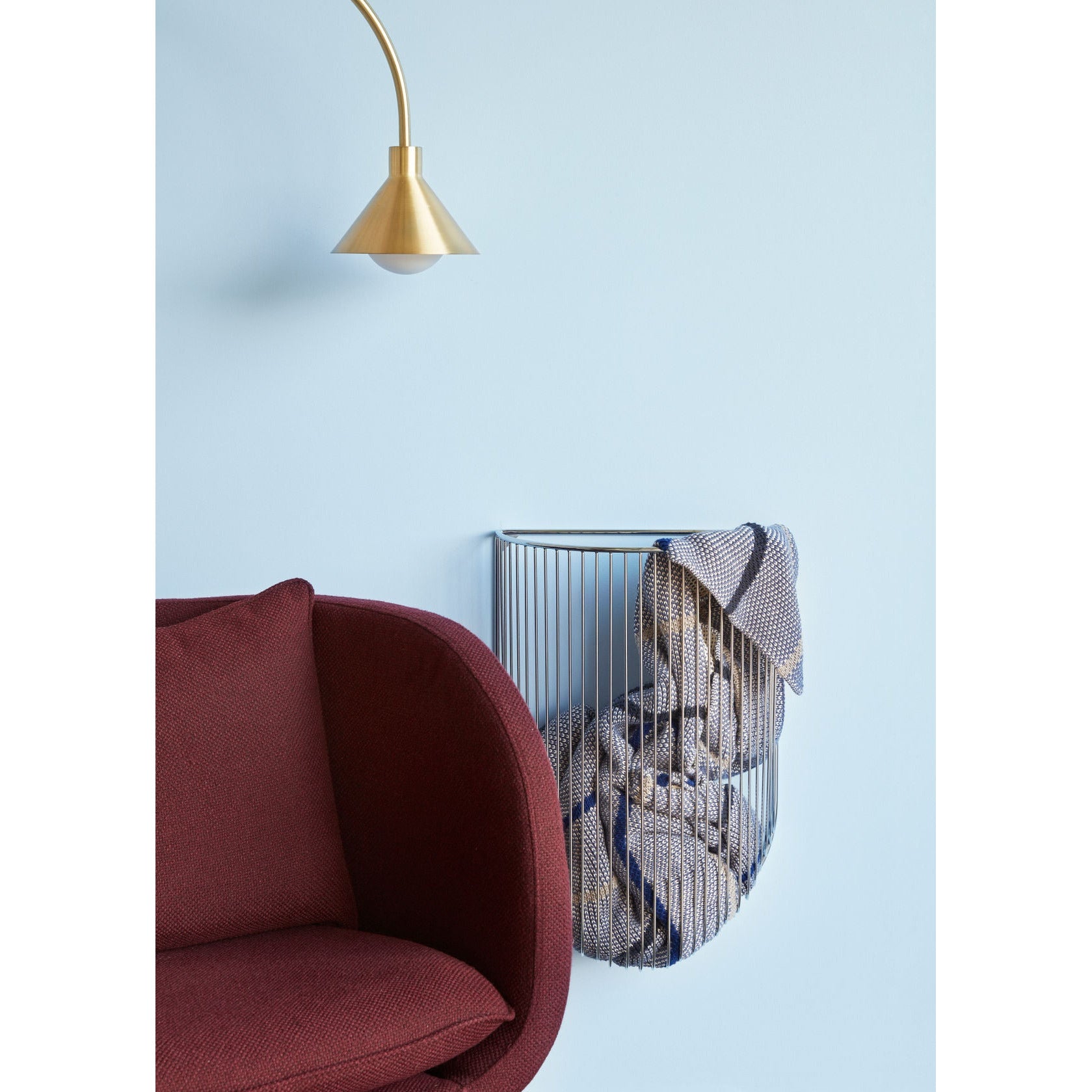 Hübsch iris veggkurv nikkel (sett med 2)